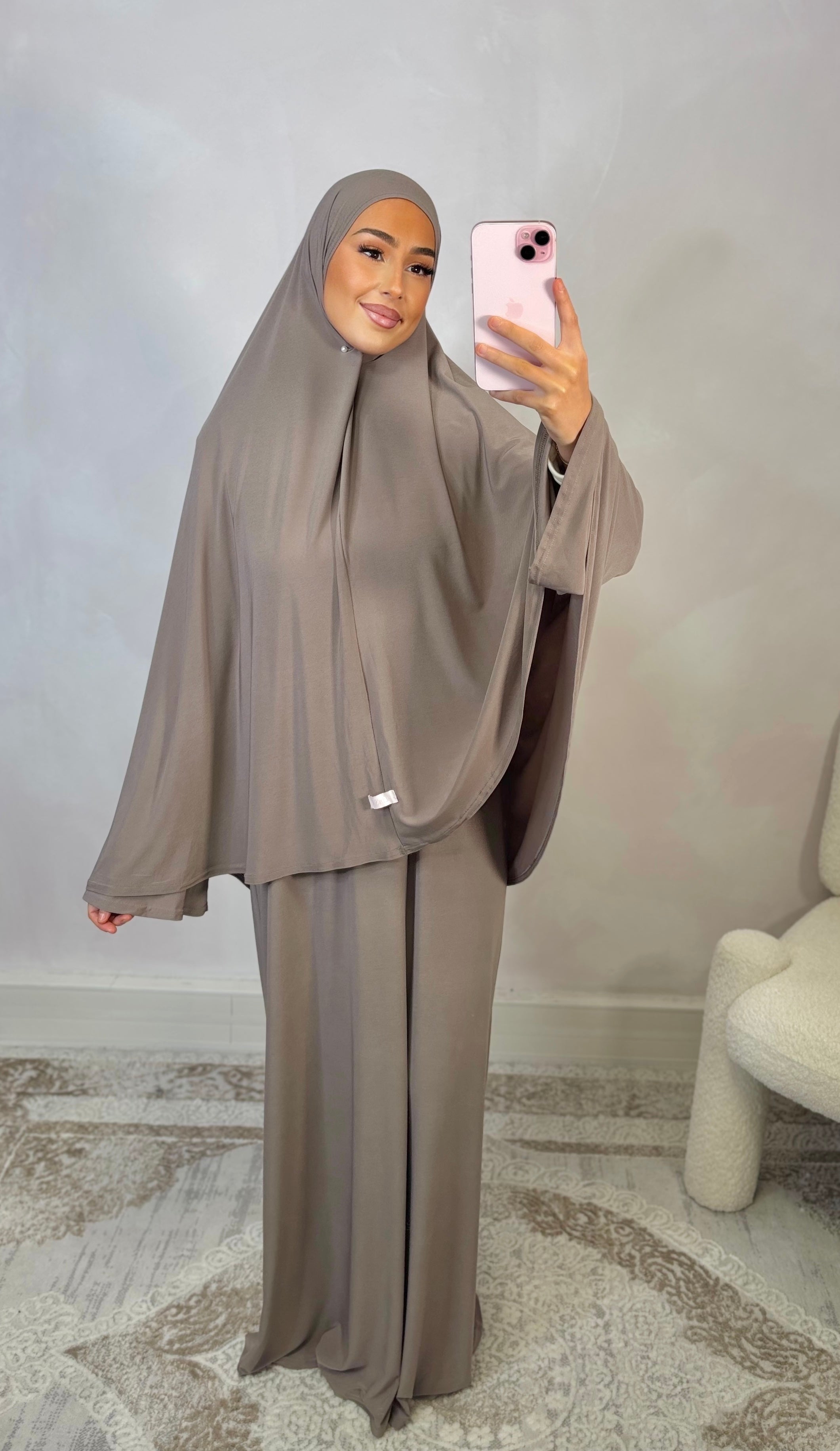 Set prière jersey premium de luxe LIN’S B - taupe