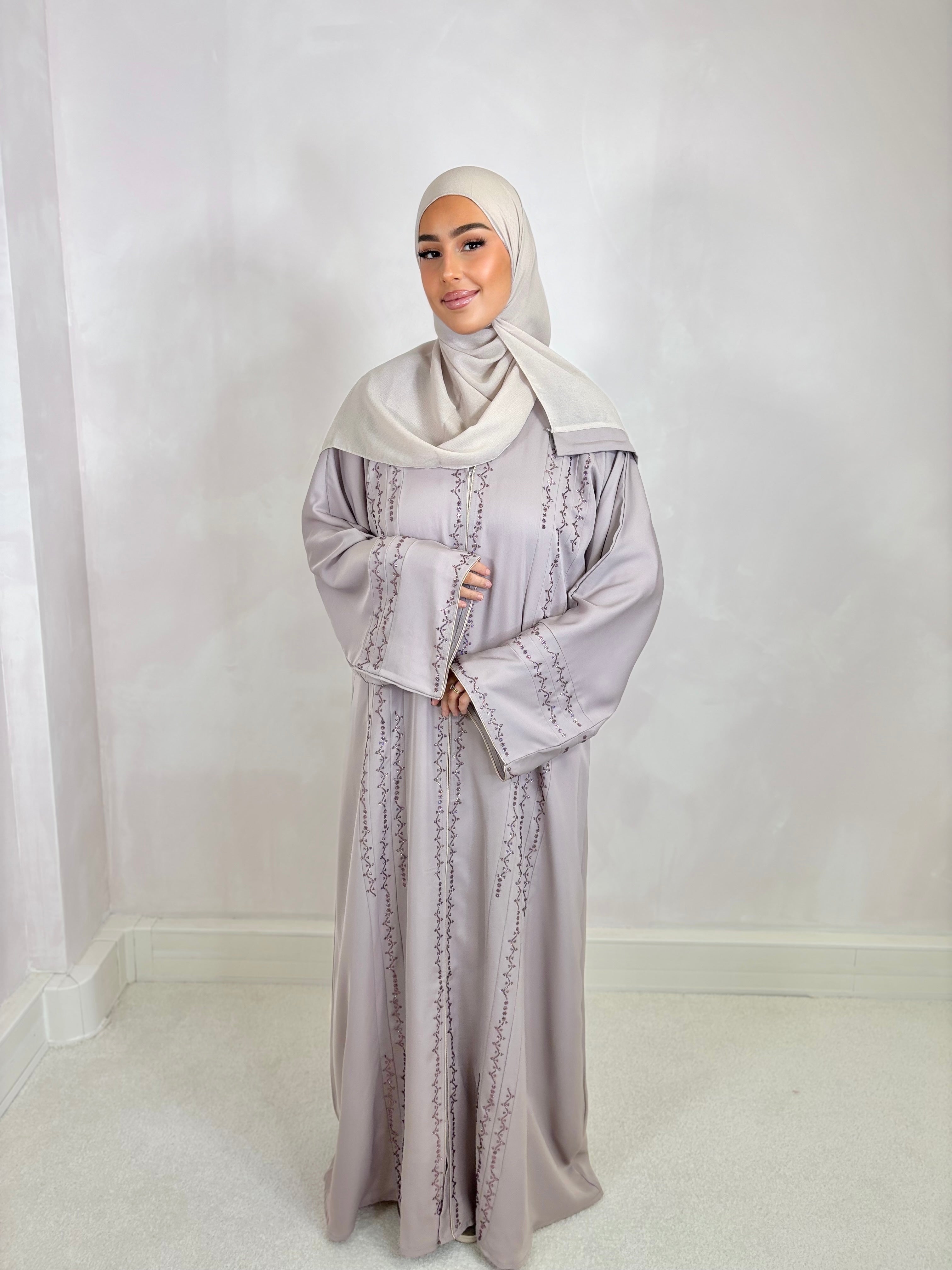 Dubai NOOR abaya (n9) - pink taupe