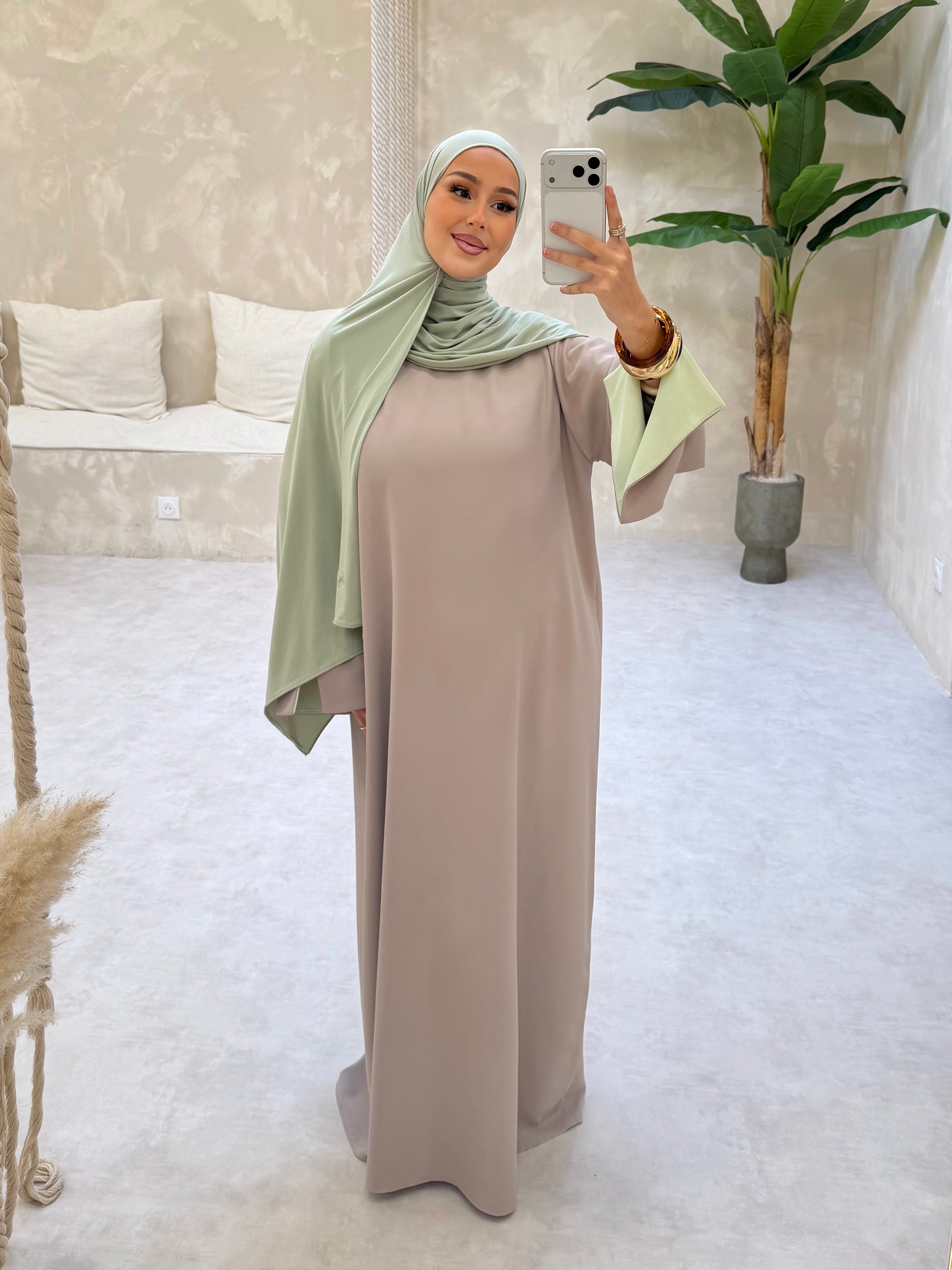 ABAYA QAMAR - vert pastel