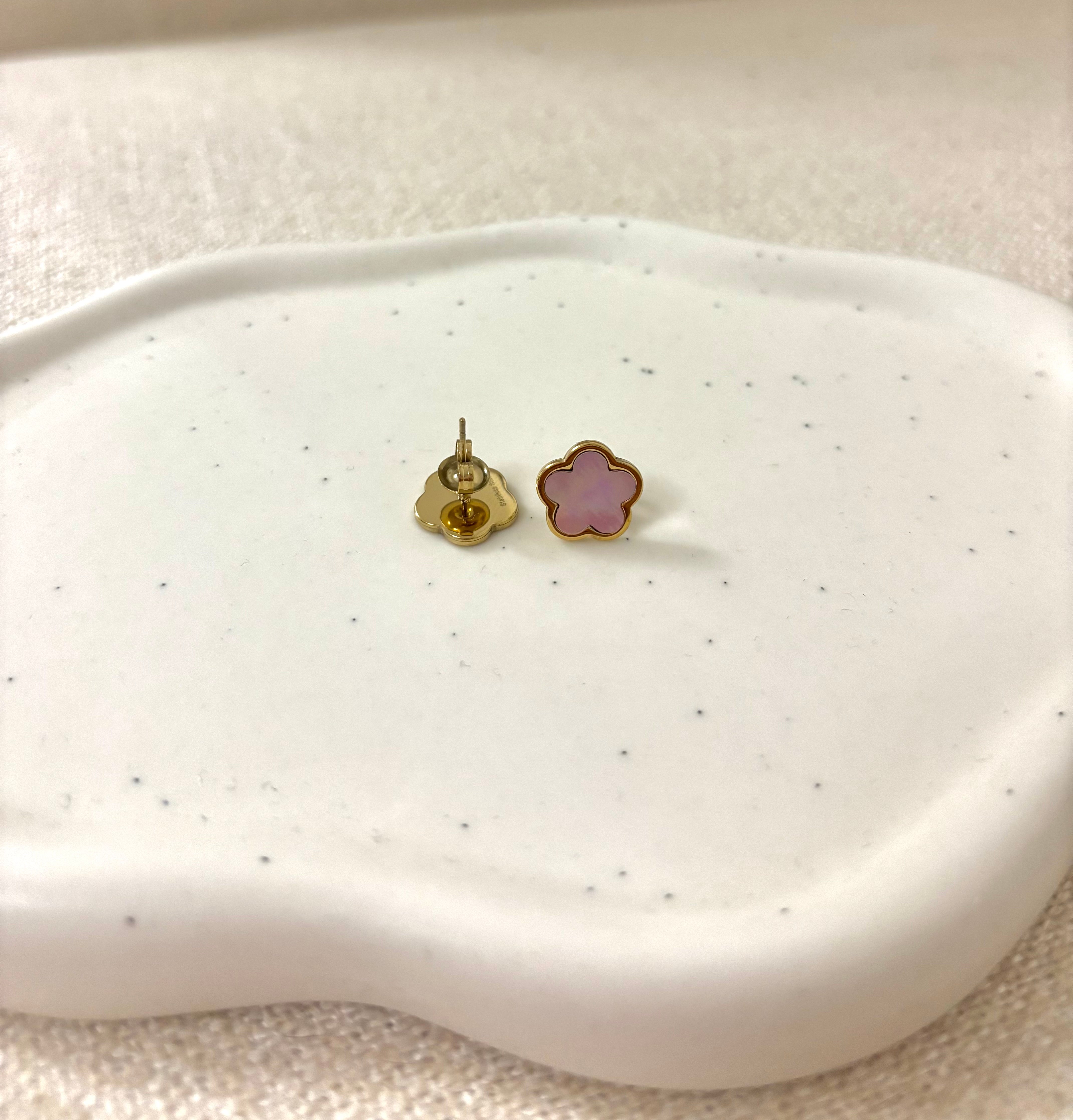 Boucle d’oreille or - FLORA PINK MILK