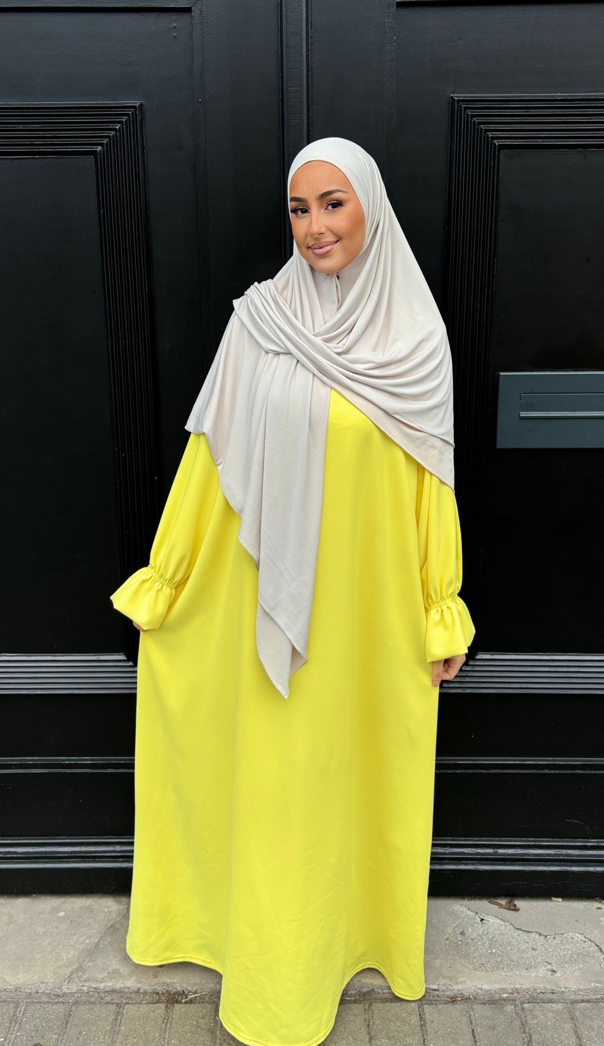 Scrunchie Abaya - Chick Yellow