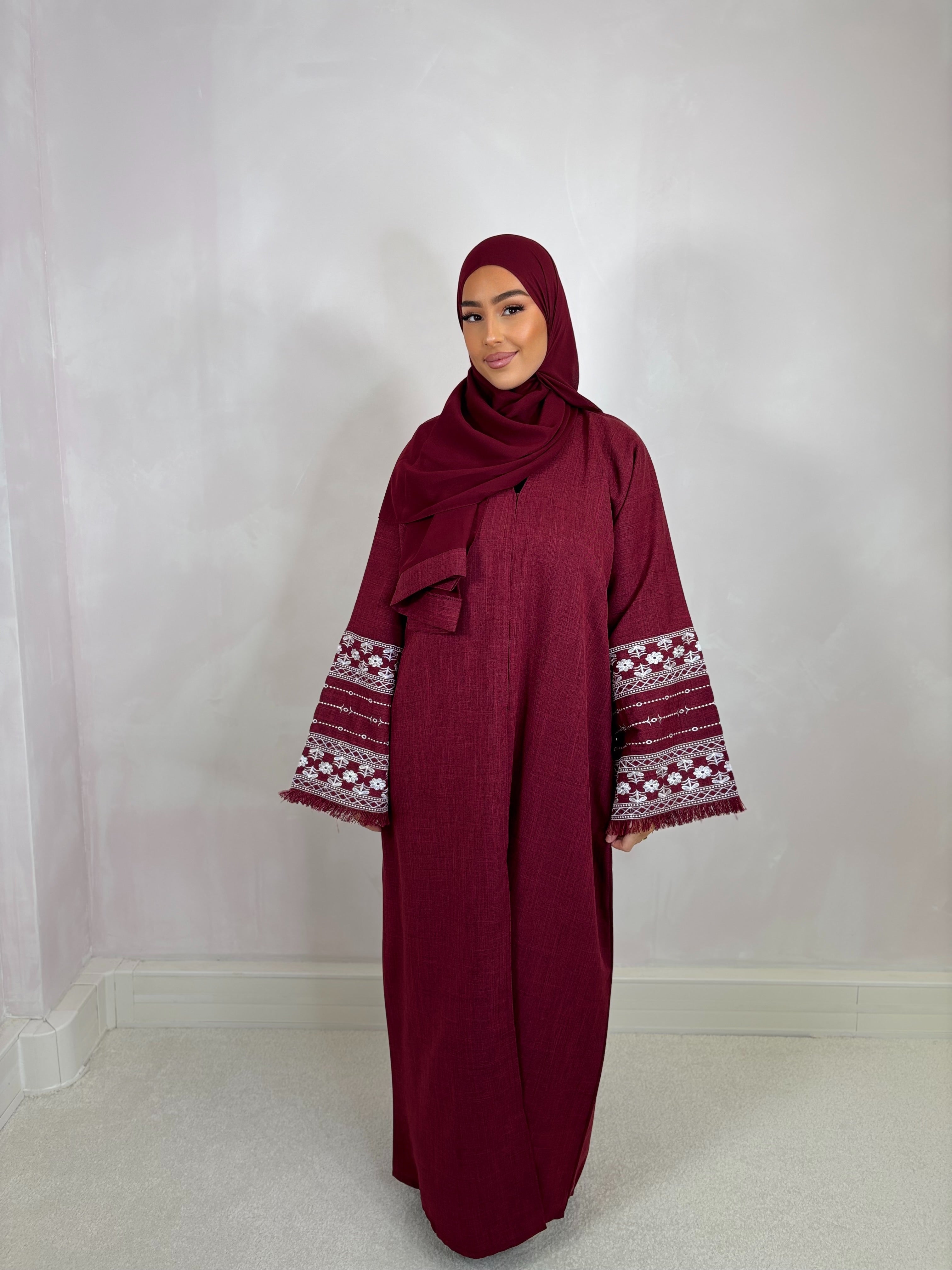 Abaya from Dubai HANA (n48) - burgundy