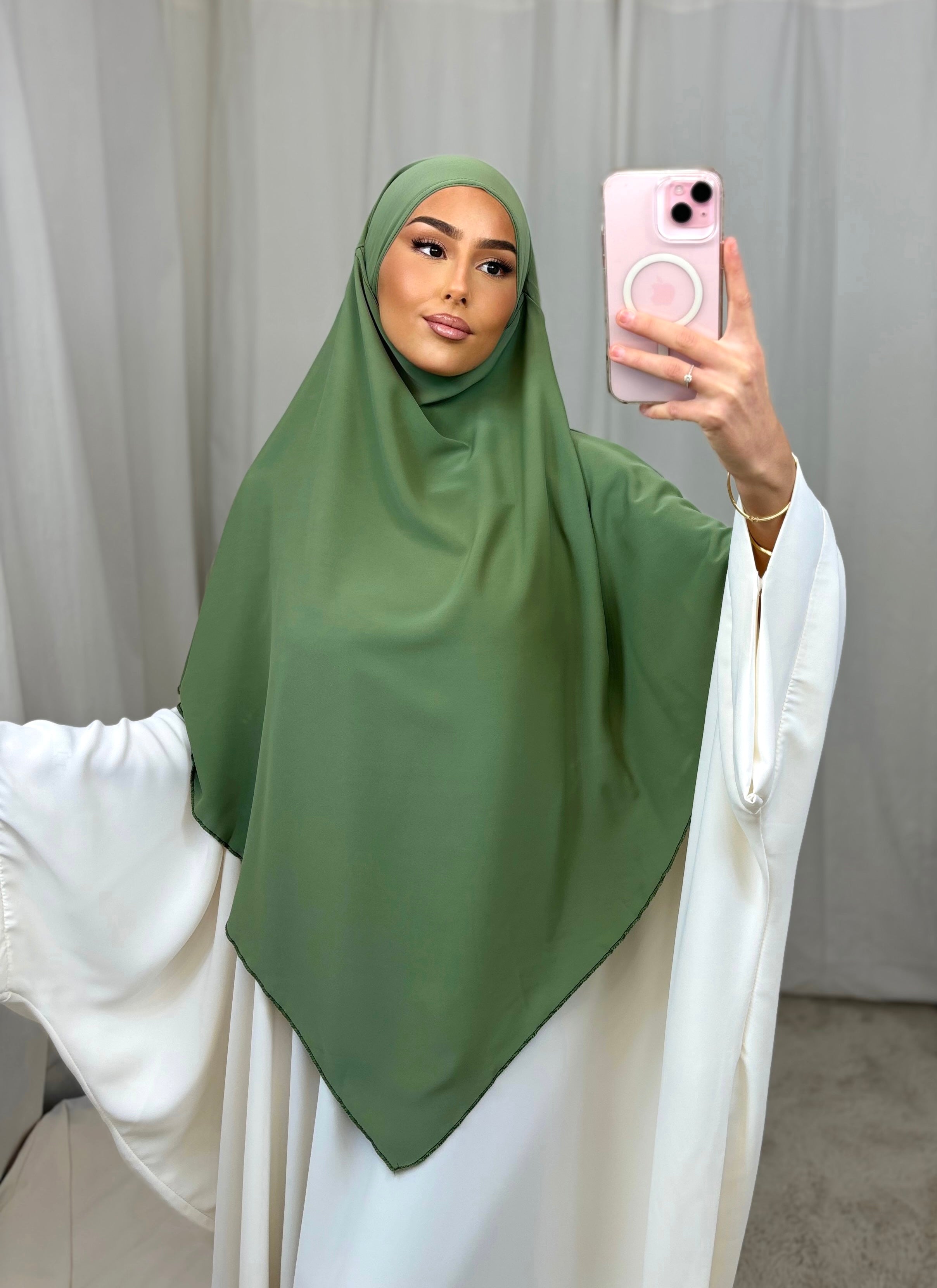 Medina silk khimar - khaki