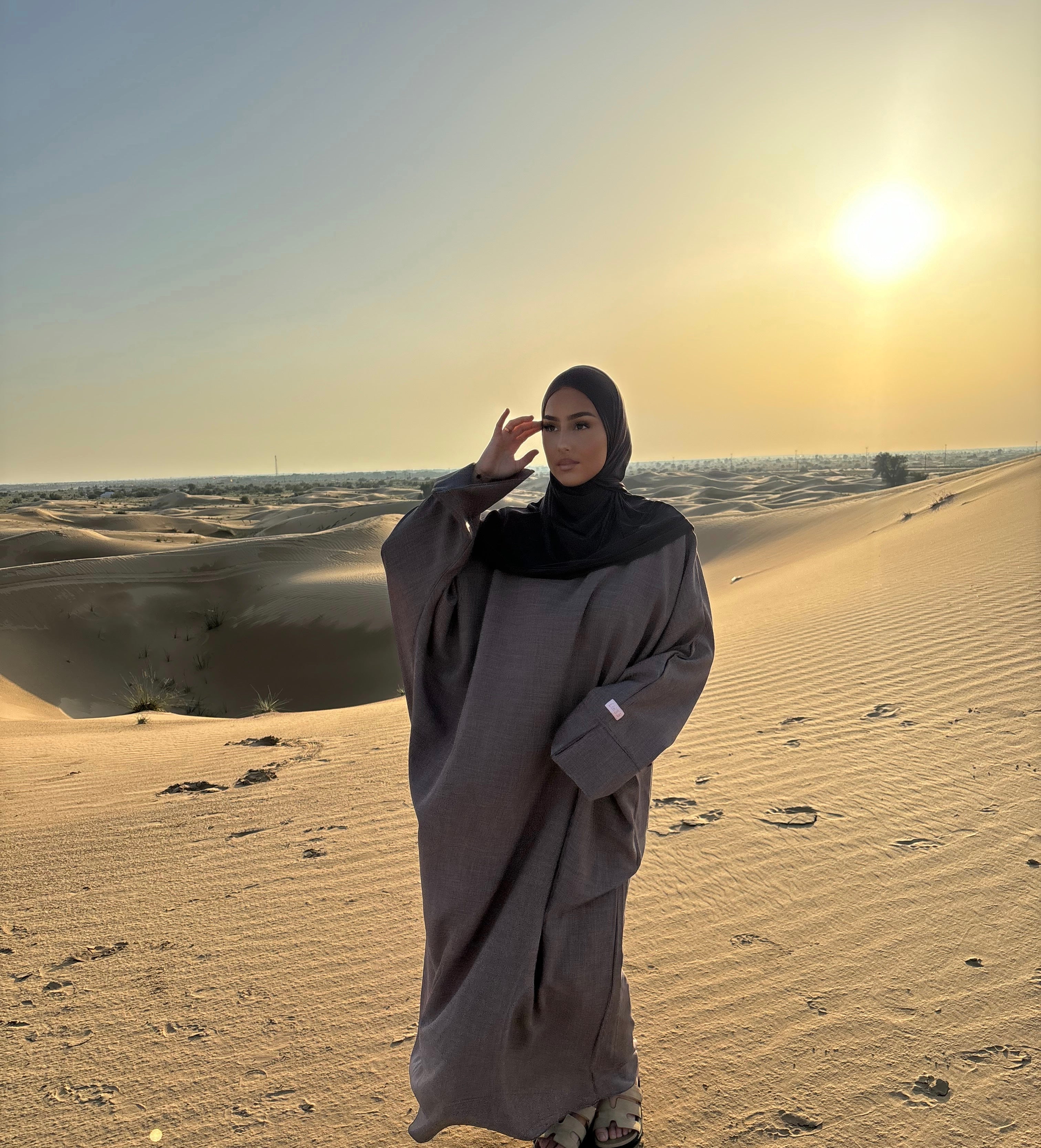 Abaya lin LIN’S B - taupe foncé