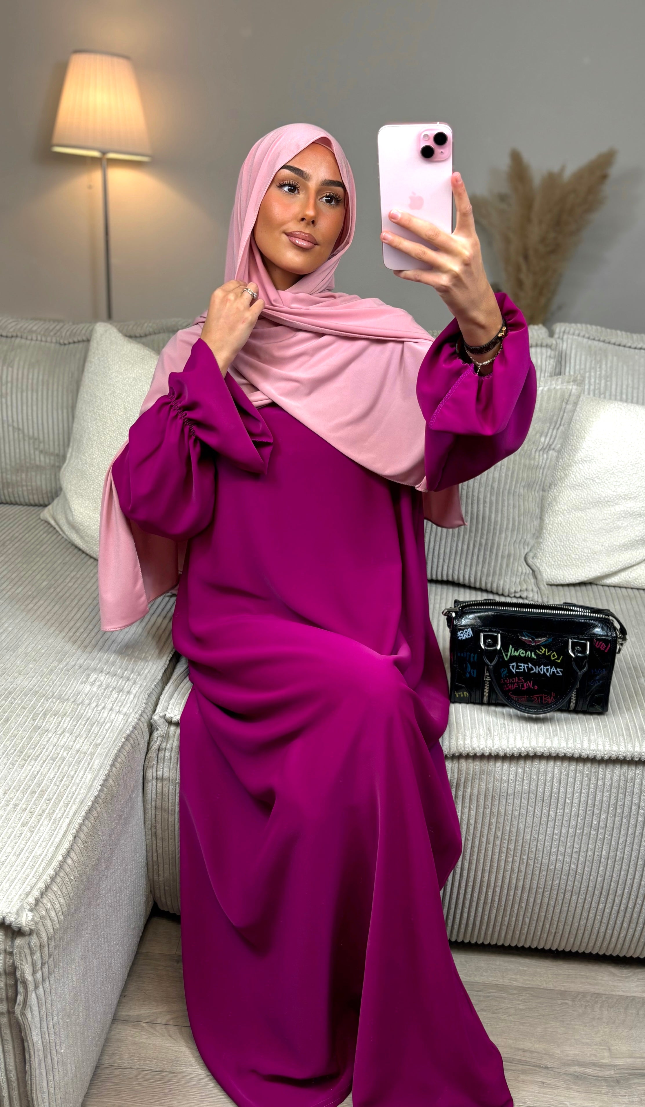 Scrunchie abaya - fuchsia