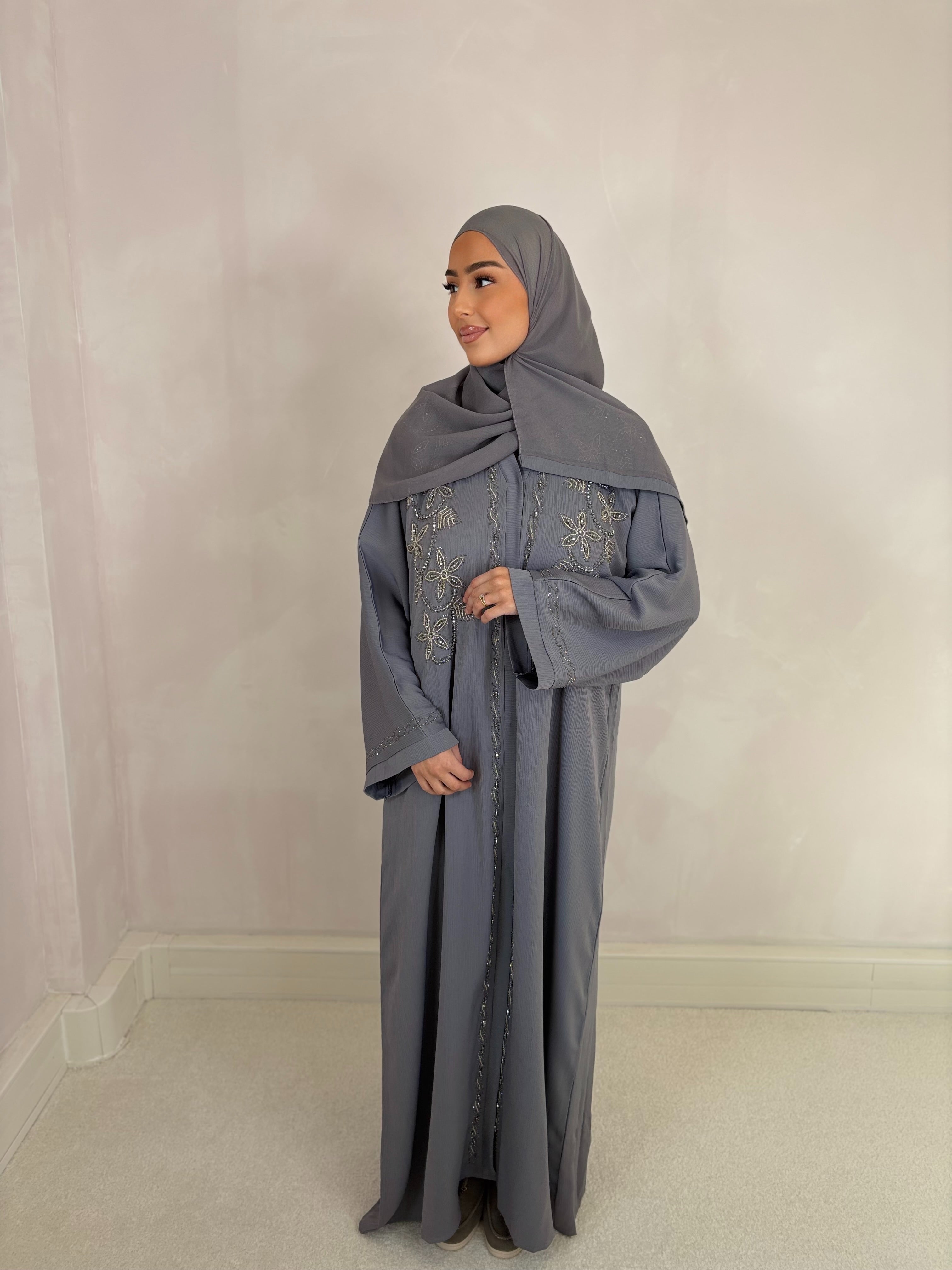 Dubai Abaya TAHIRA (n68) - Gray