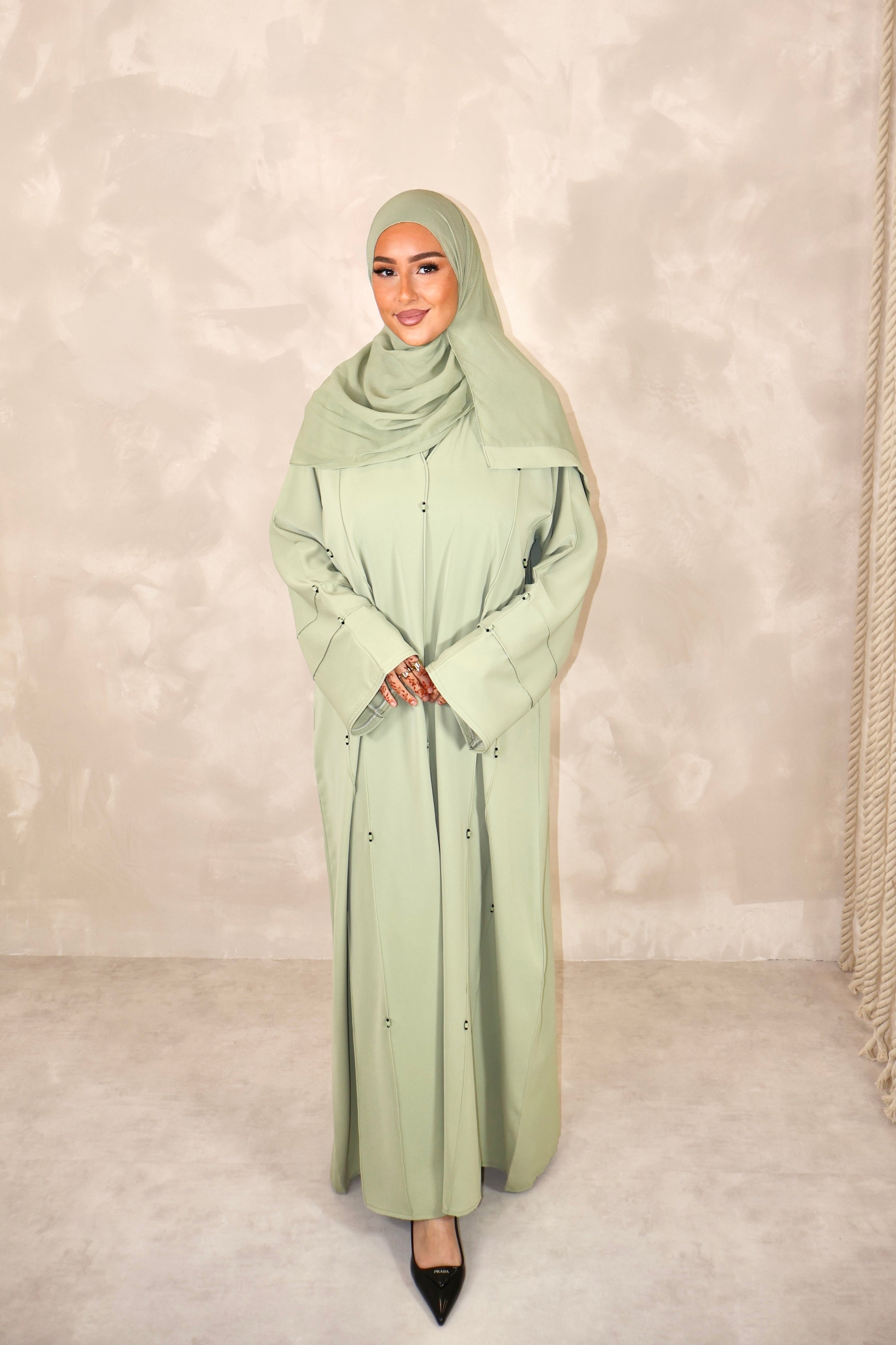 Abaya de Dubai (n107) - SAFIRA PISTACHIO
