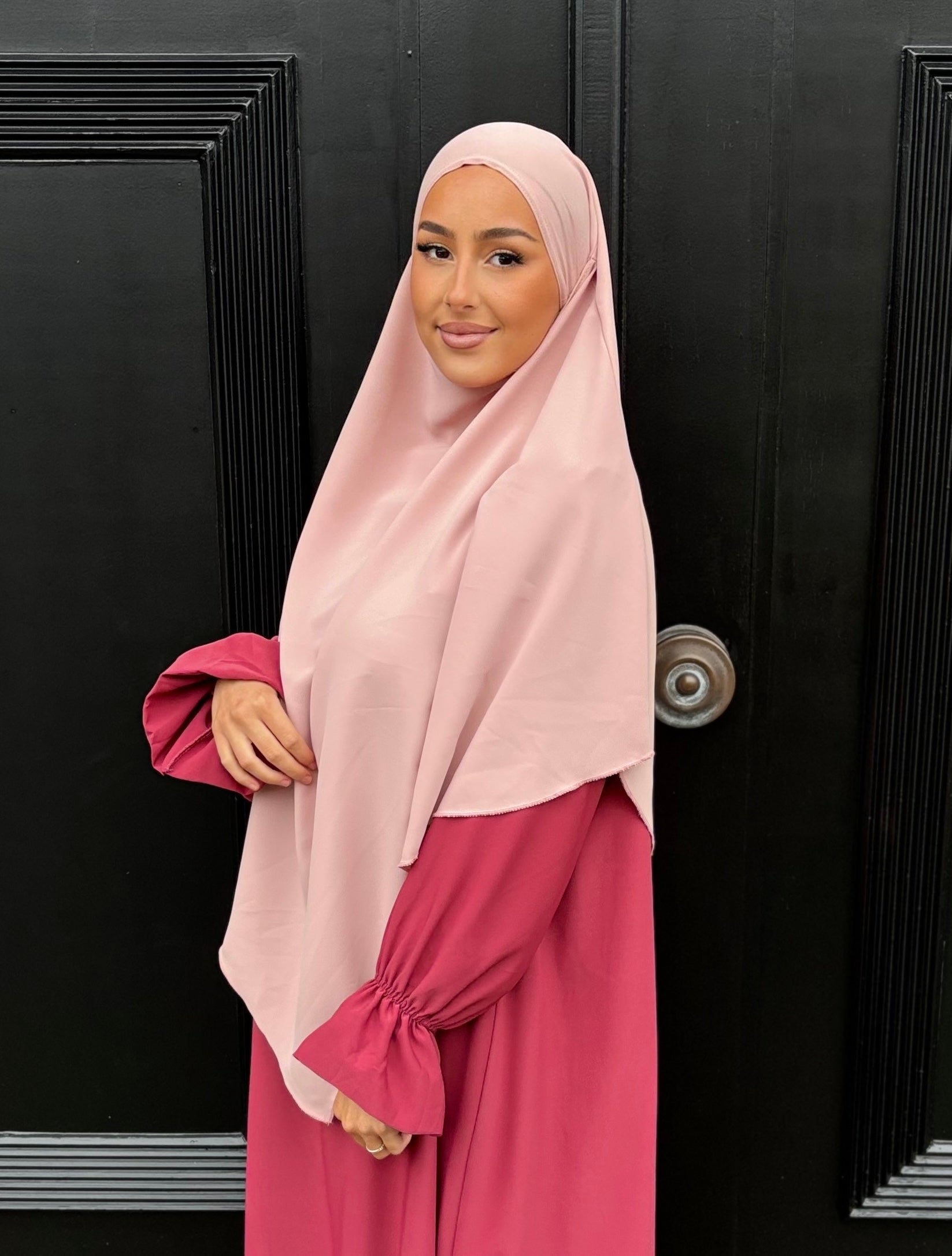 Medina silk khimar - baby pink