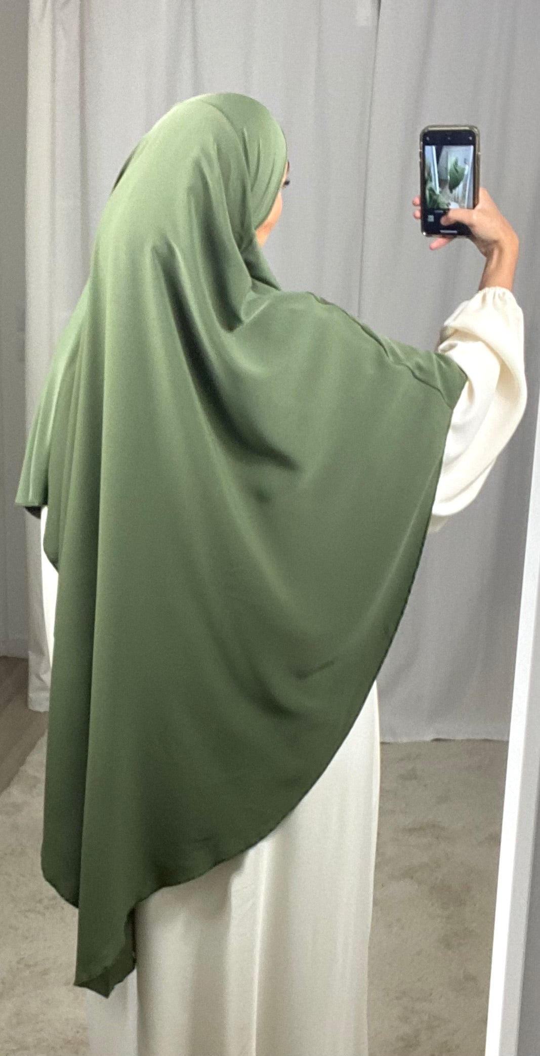 Khimar aus Medina-Seide – DUNKELKHAKI