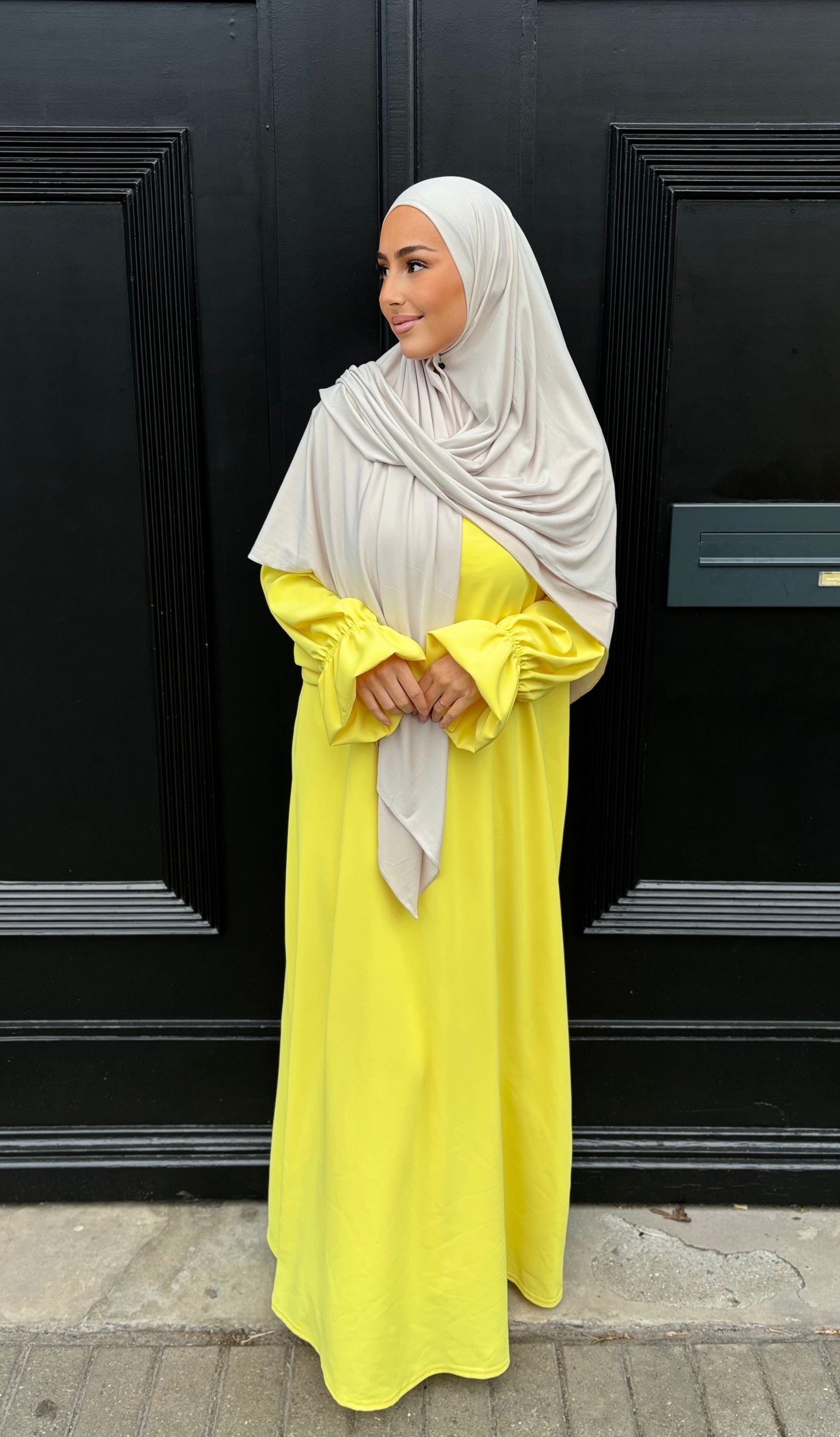 Scrunchie Abaya - Chick Yellow
