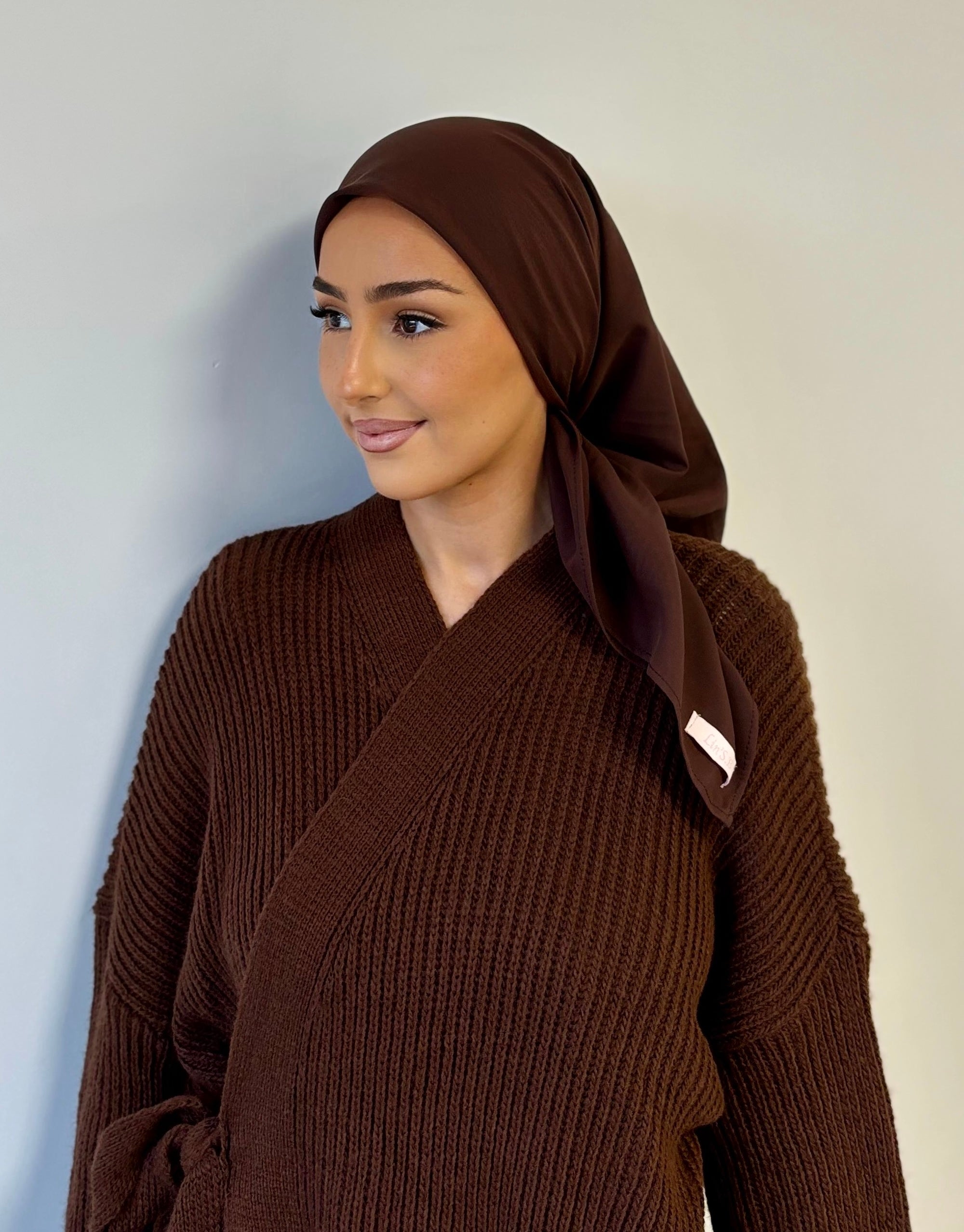 Lin'S B silk square - dark brown