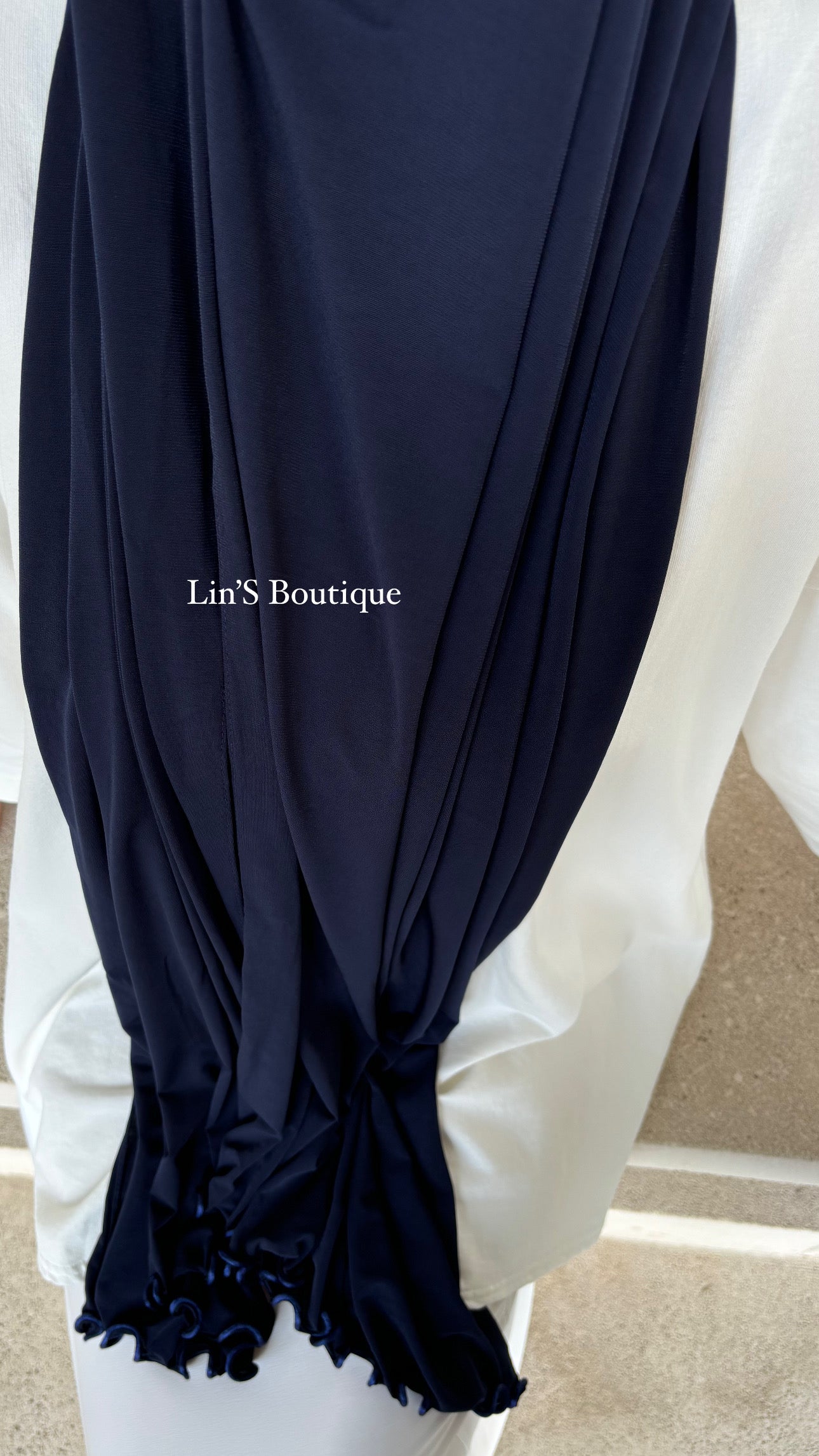 SEDEF Premium Luxury Jersey Scrunchie - midnight blue