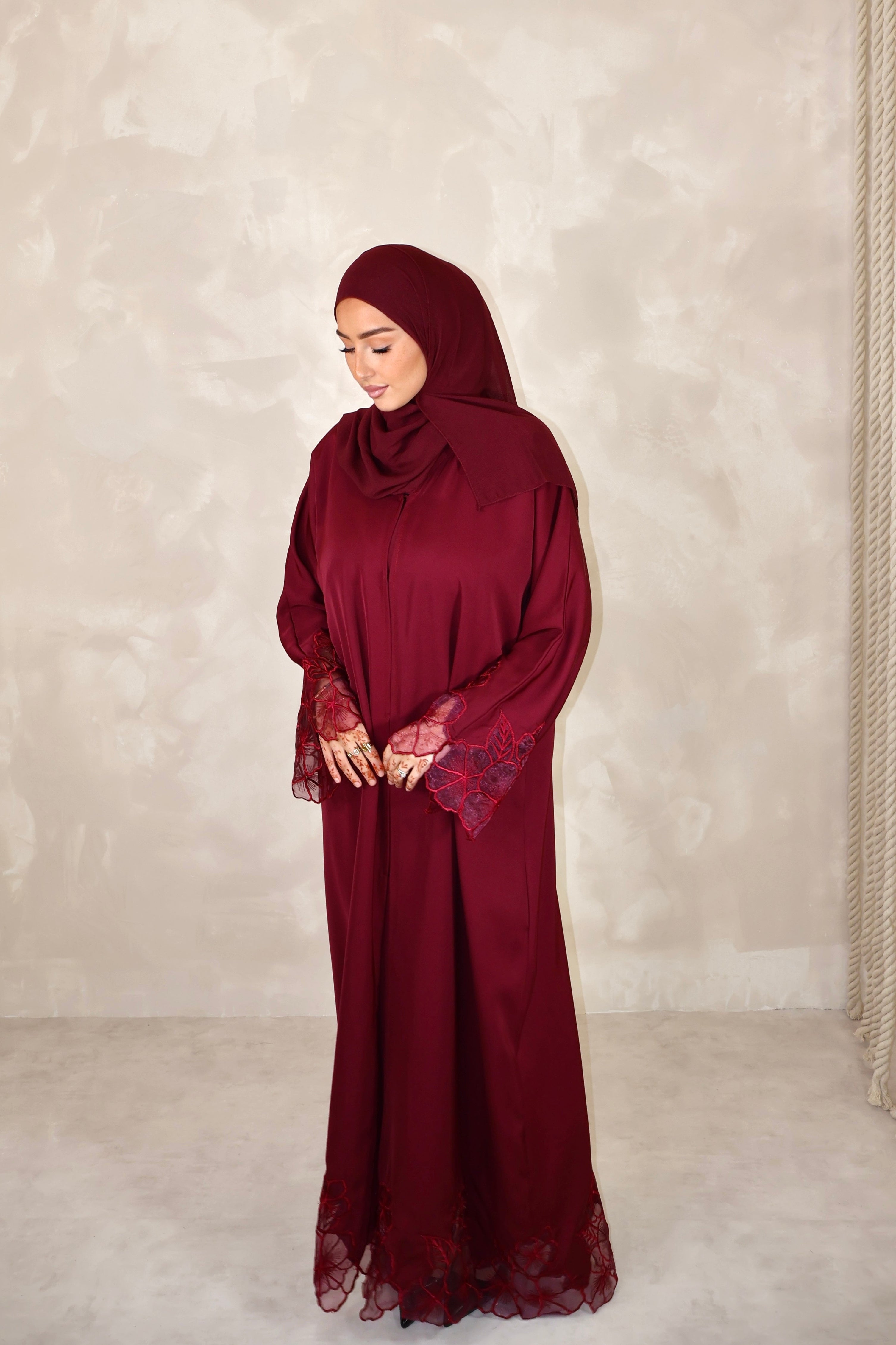 Abaya de Dubai (n114) - ARABIA BURGUNDY