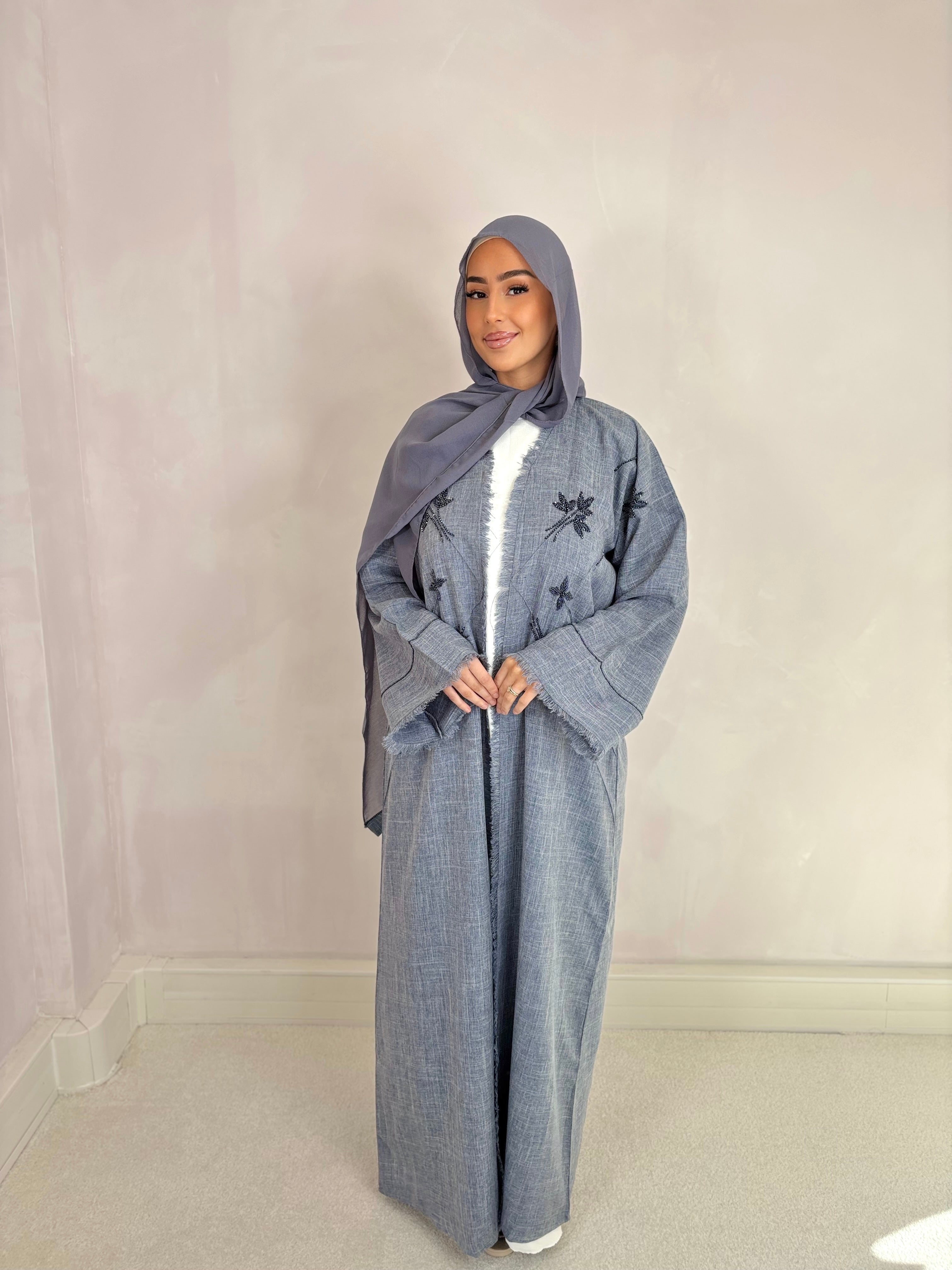 Abaya de Dubai (n76) - bleu jean