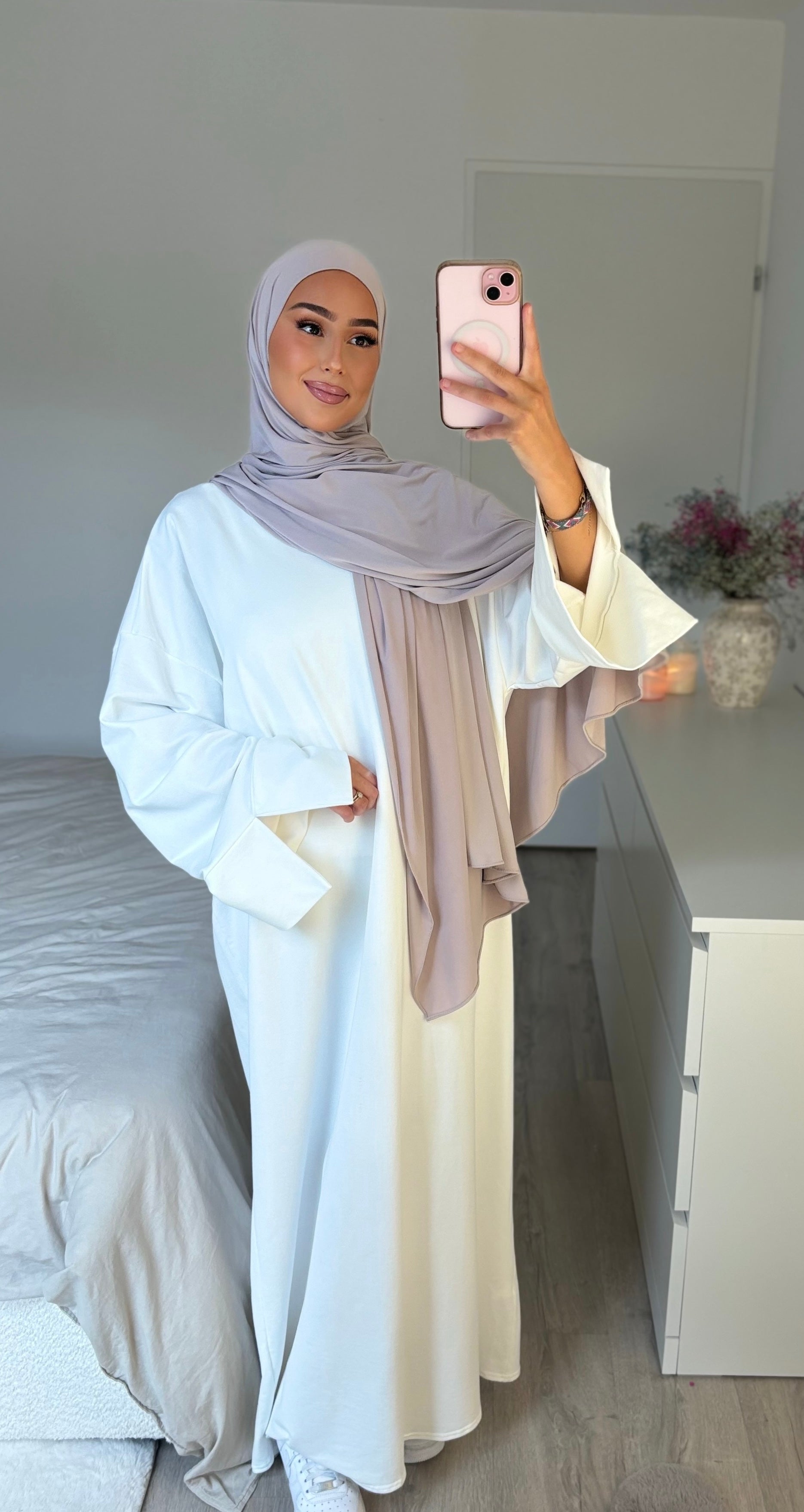 Bequemes Kleid - Weiß