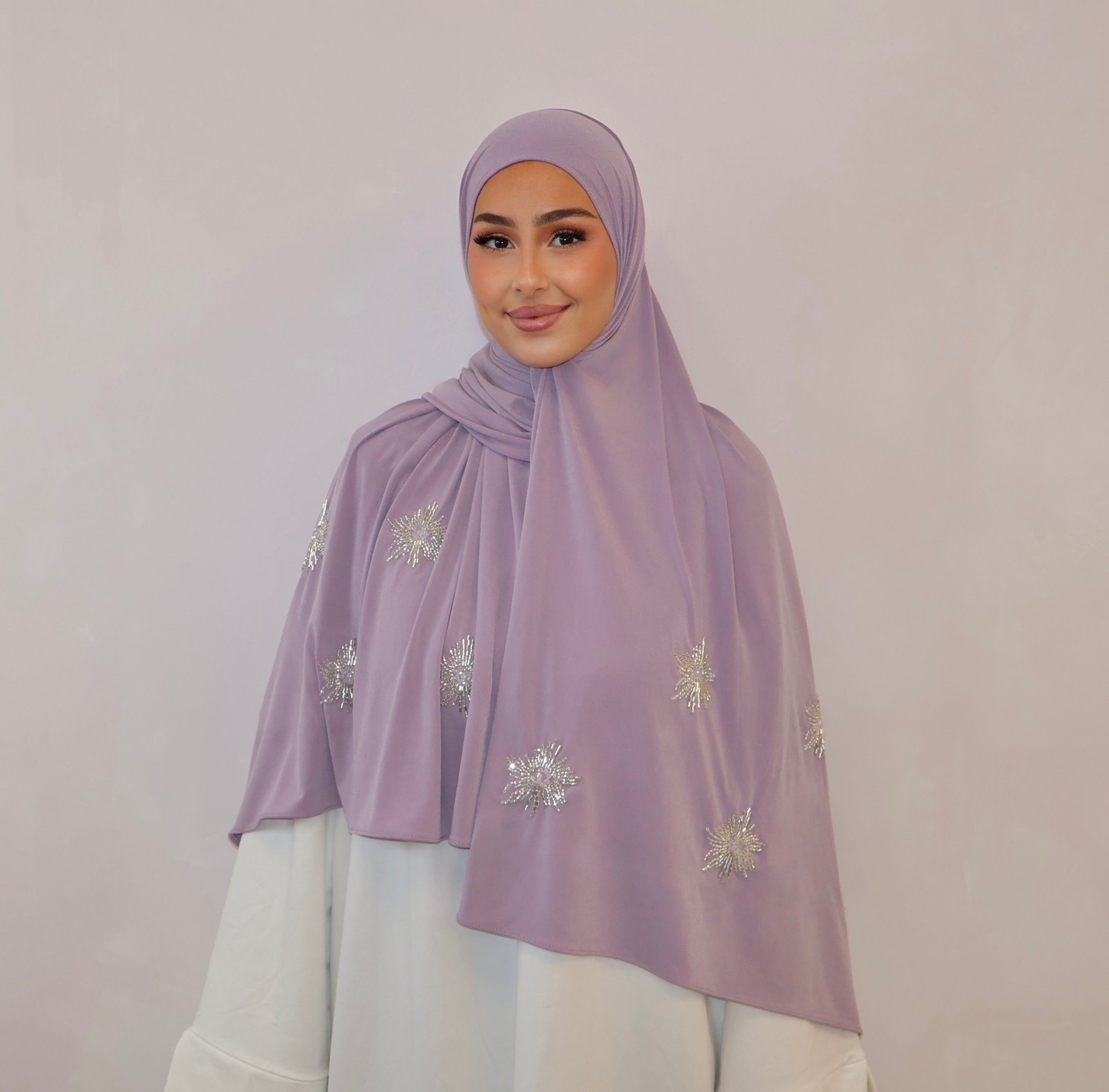 SEDEF Luxury Premium Jersey Beaded - lilac