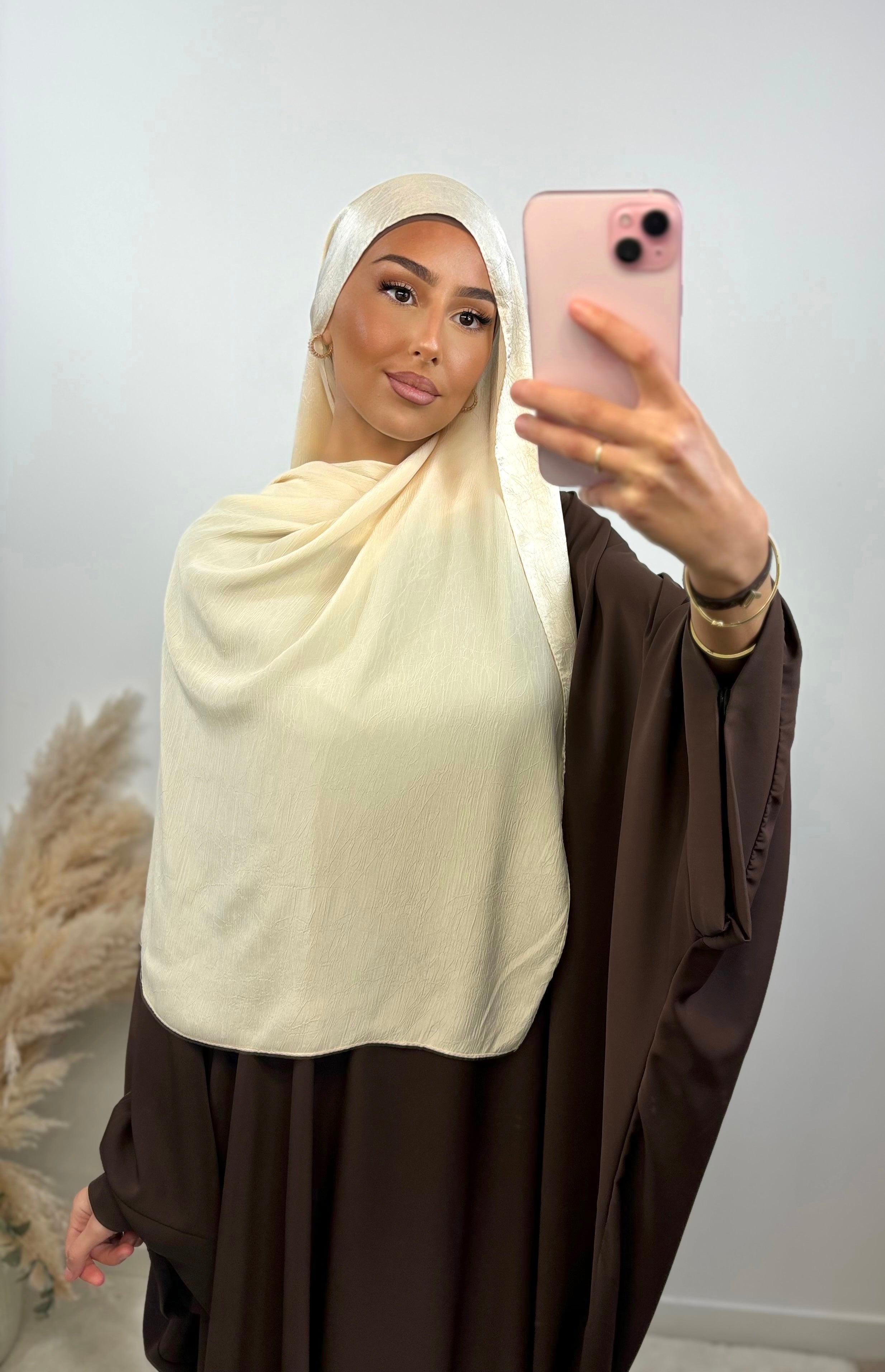 Wendeschleier aus Satin – Ecru-Champagner