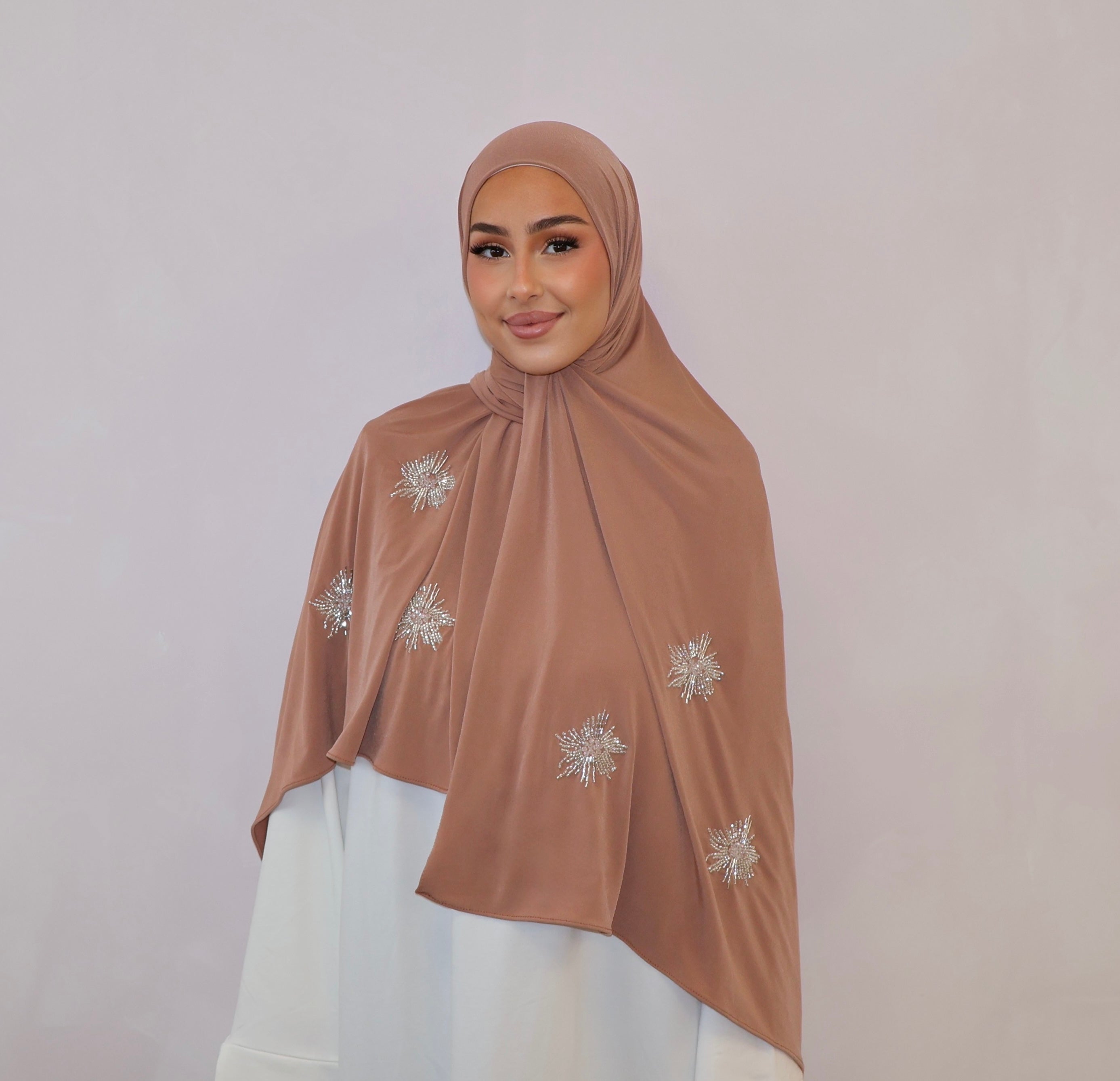 SEDEF Luxury Premium Jersey beaded - cappuccino
