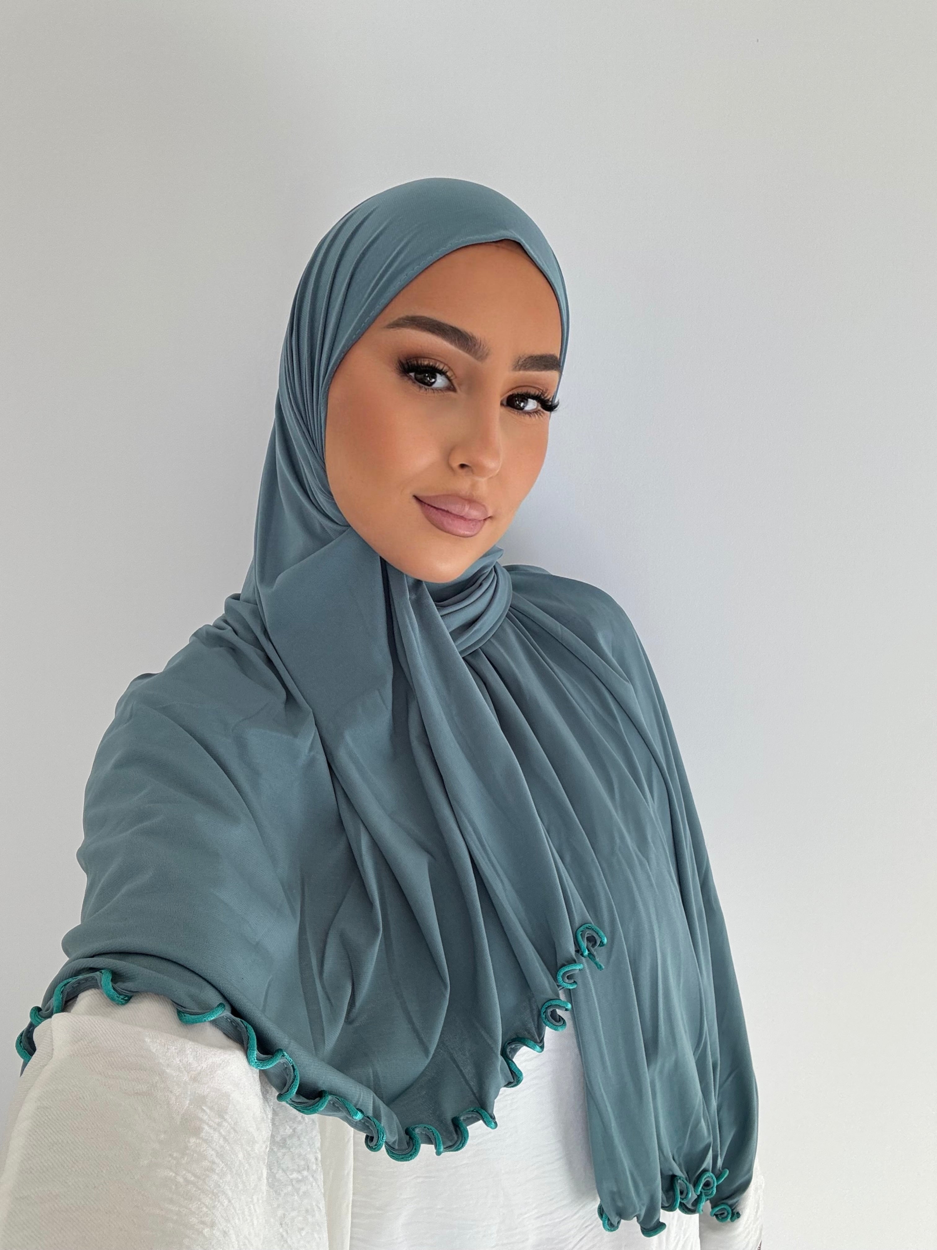 SEDEF Premium Luxus Jersey Scrunchie - dunkeltürkis