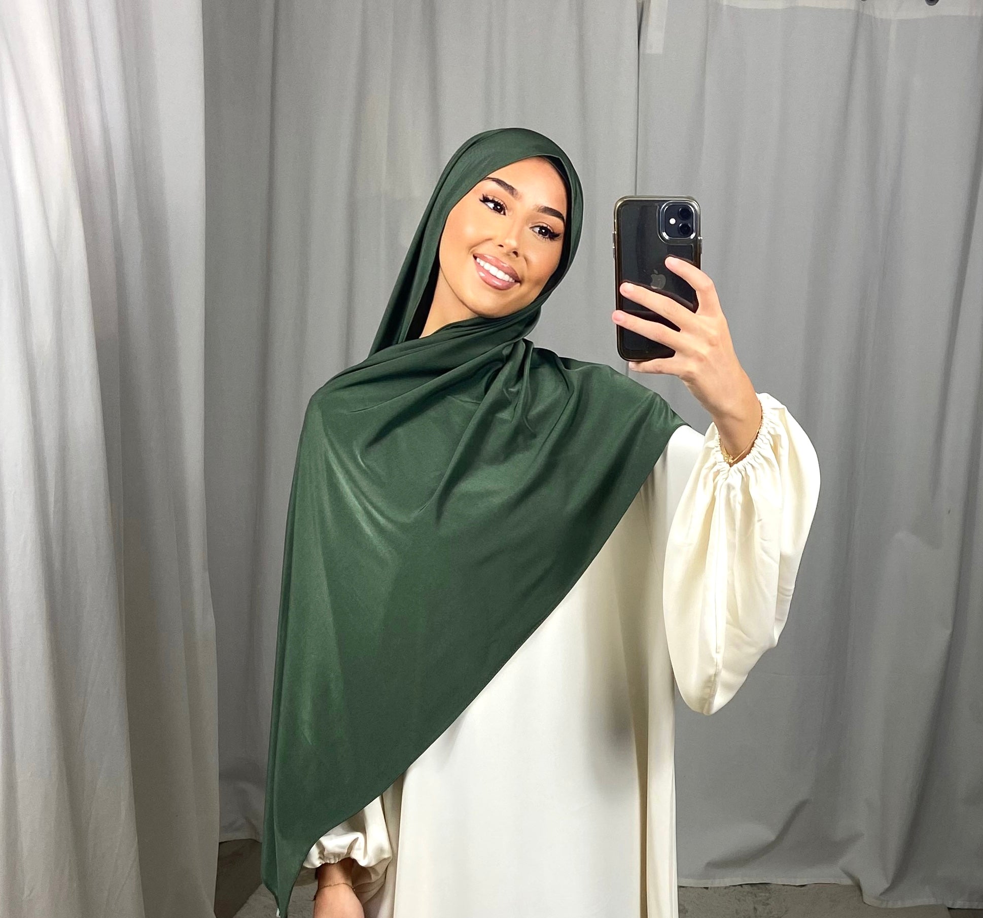 Premium Luxus Satin Jersey - Dunkel Khaki
