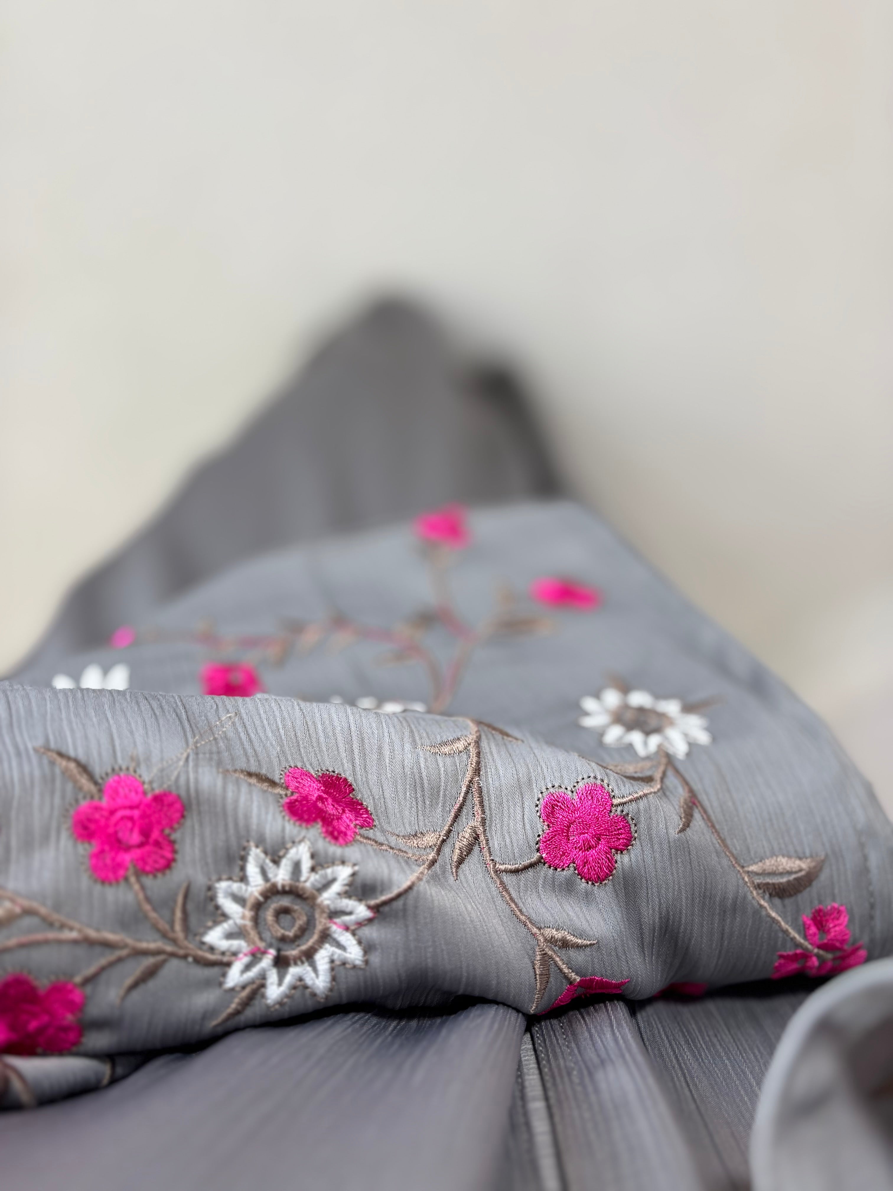 Abaya from Dubai FLORA (n45) - pistachio gray