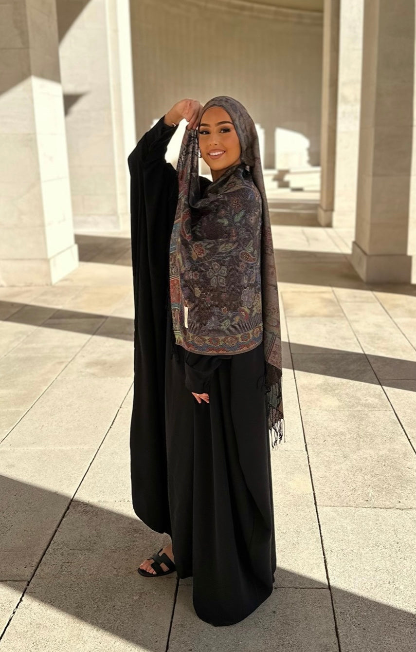 Abaya saoudienne soie de medine - NOIR