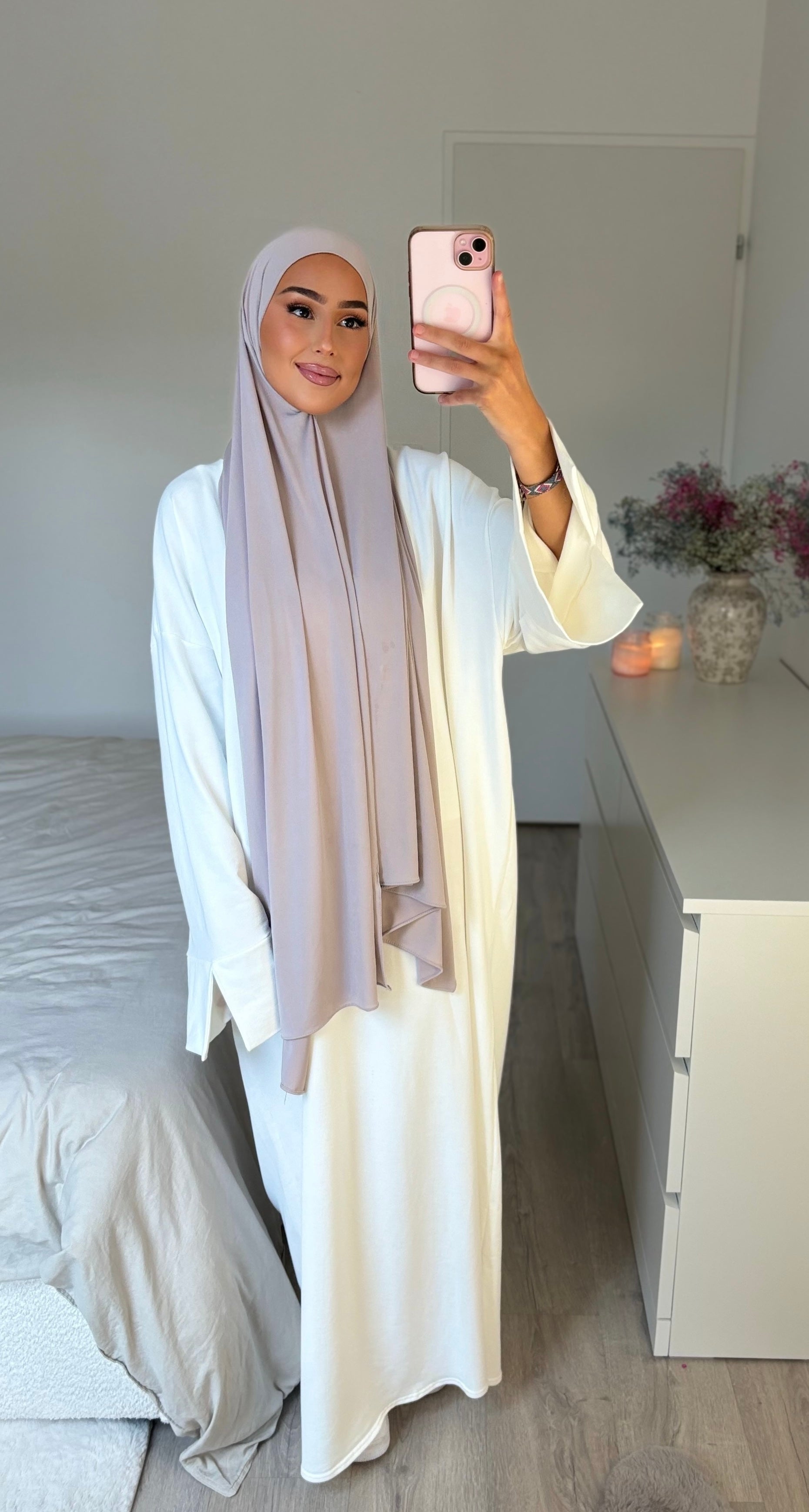 Bequemes Kleid - Weiß