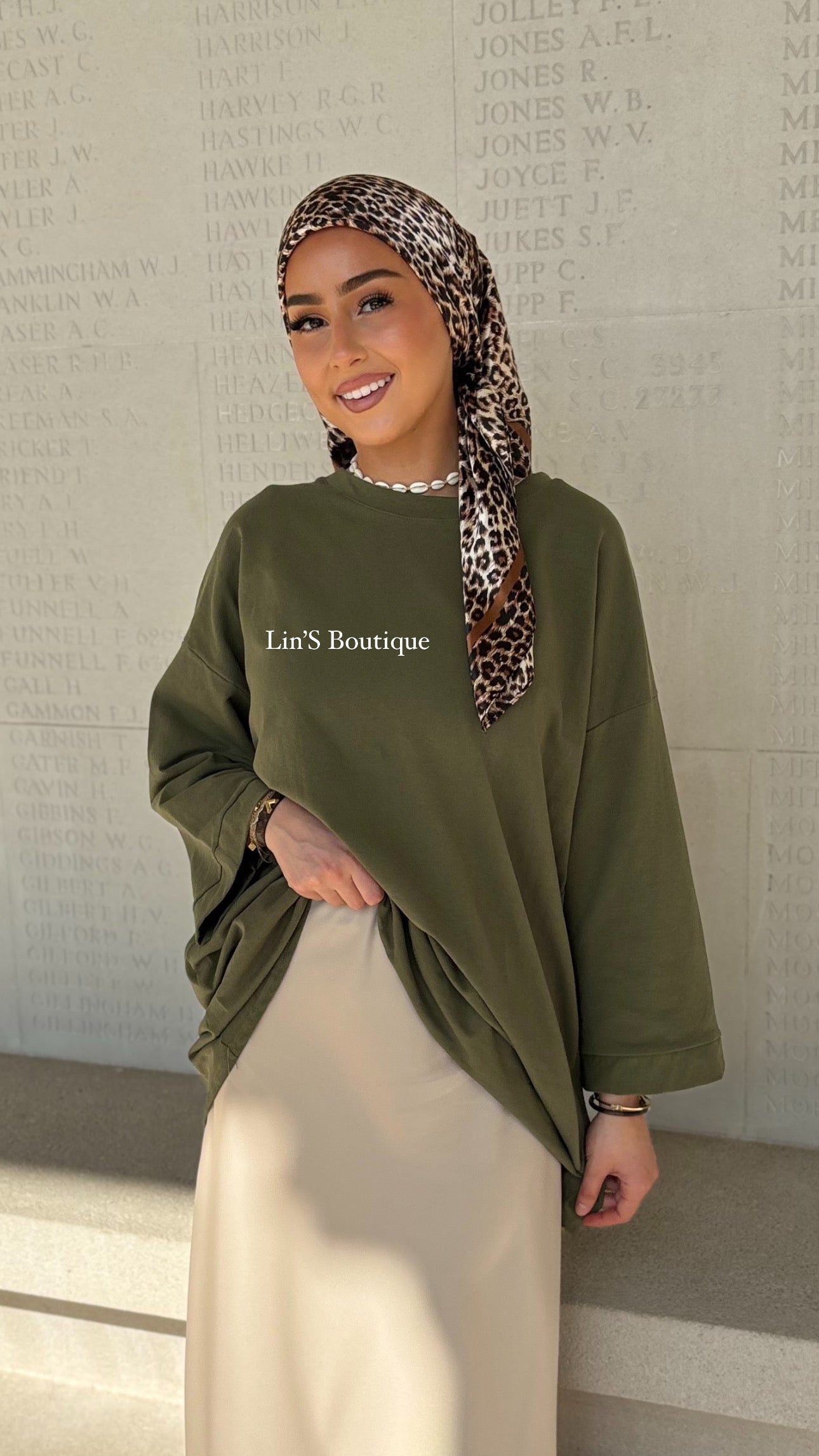 3/4 sleeve T-shirt - khaki
