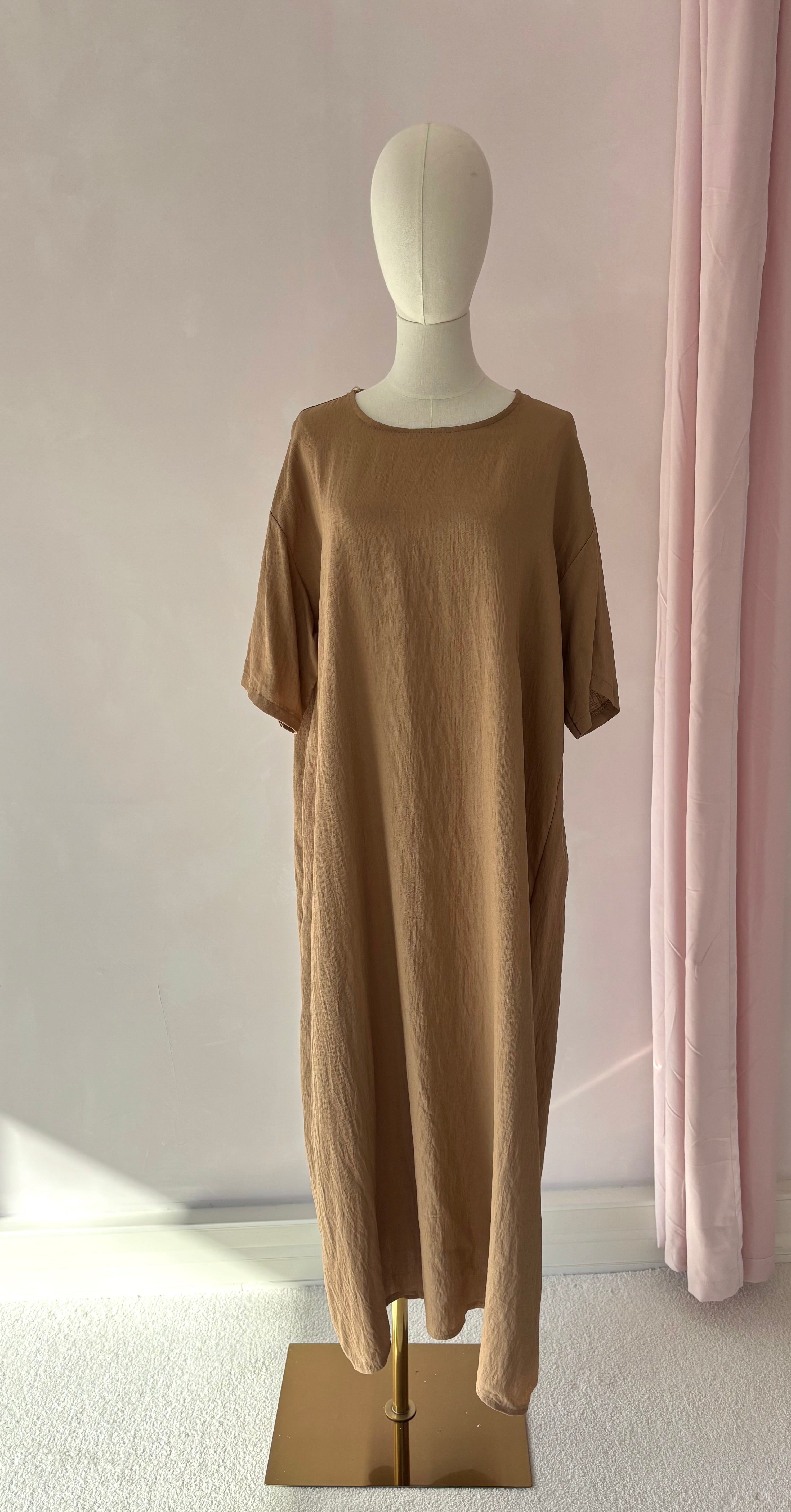 Linen dress - camel