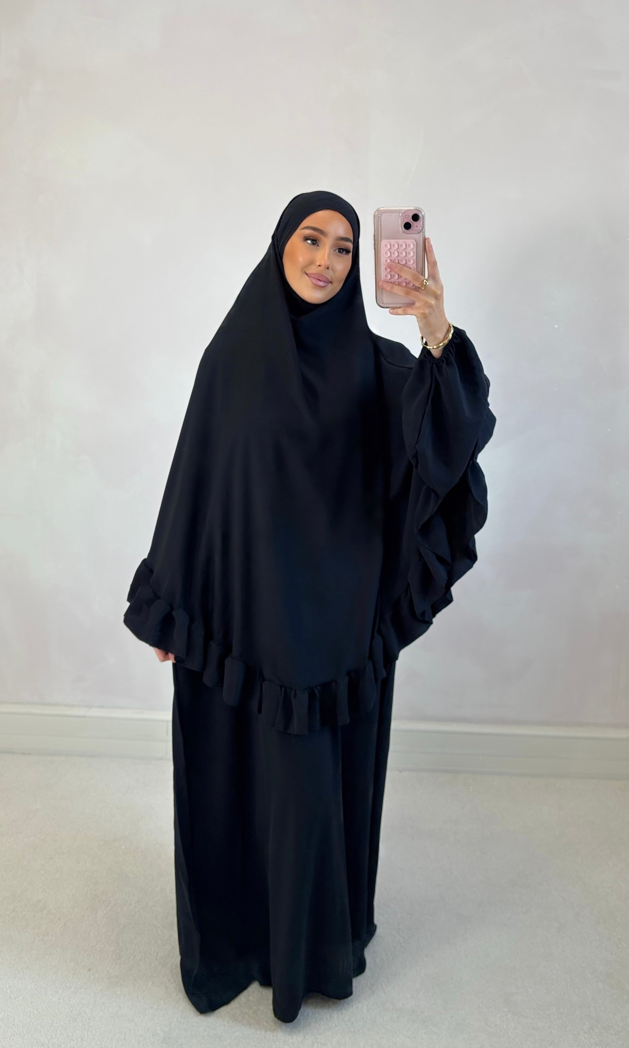 Set prière abaya + khimar - black
