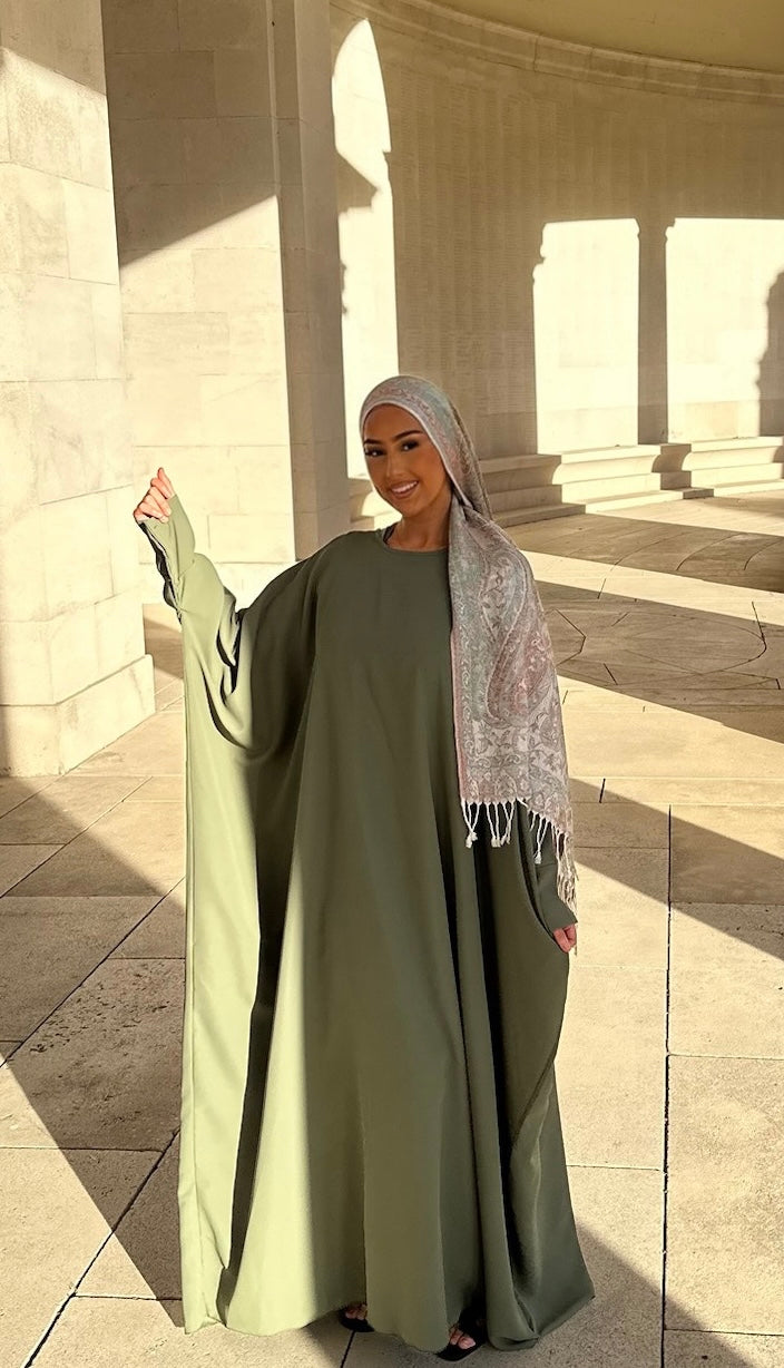 Abaya saoudienne soie de medine - KAKI