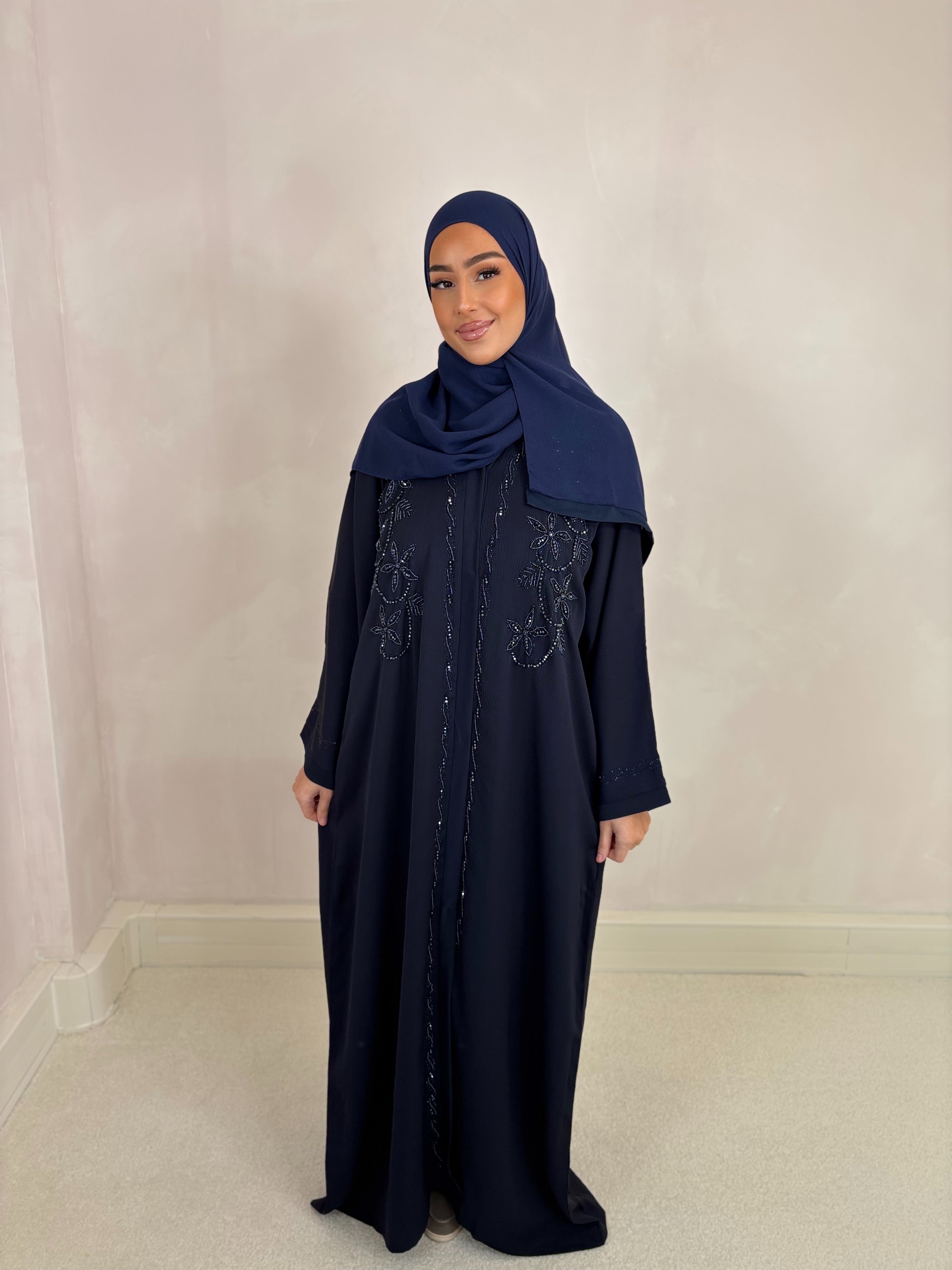 Dubai Abaya TAHIRA (n67) - midnight blue