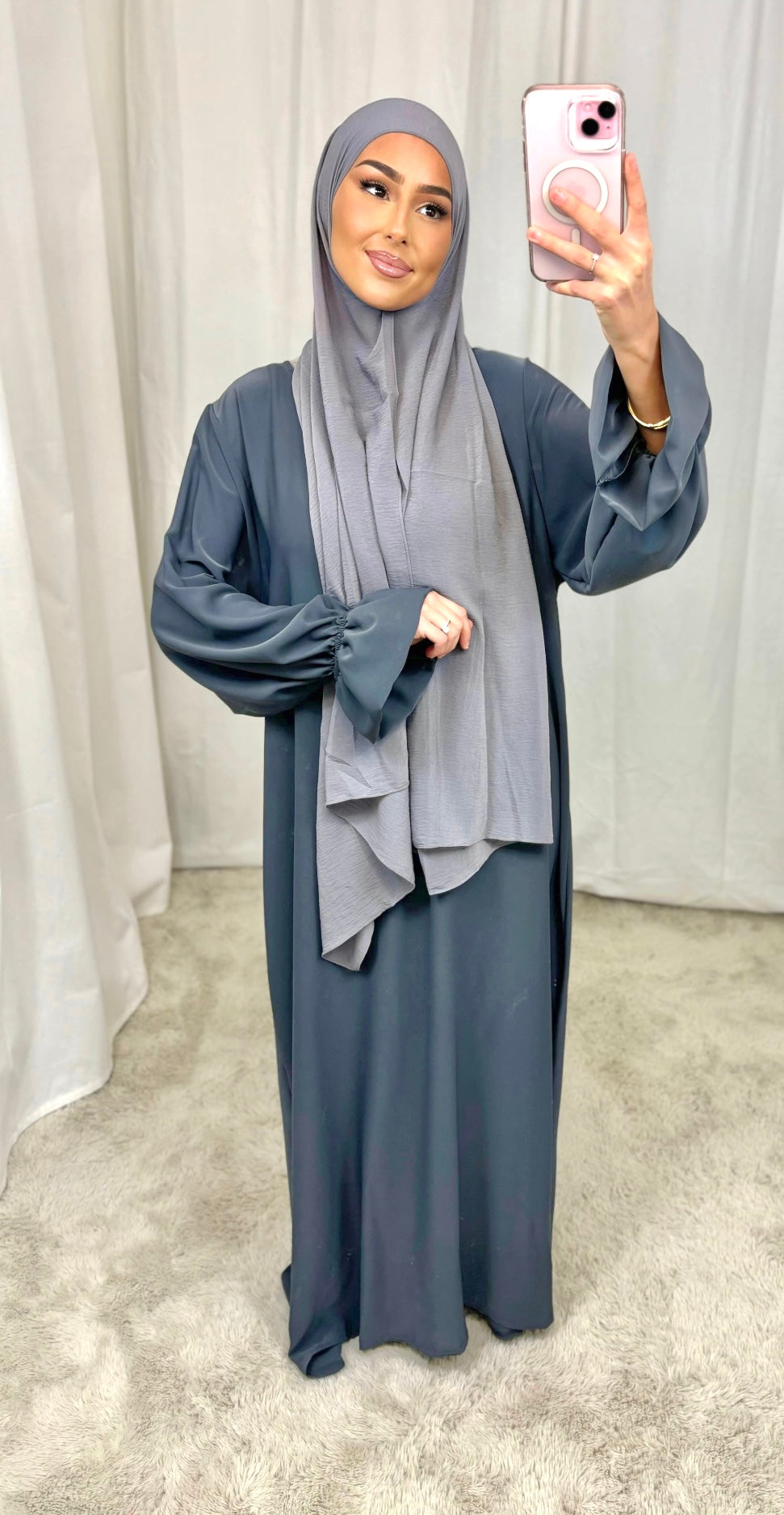 Chouchou abaya - charcoal gray
