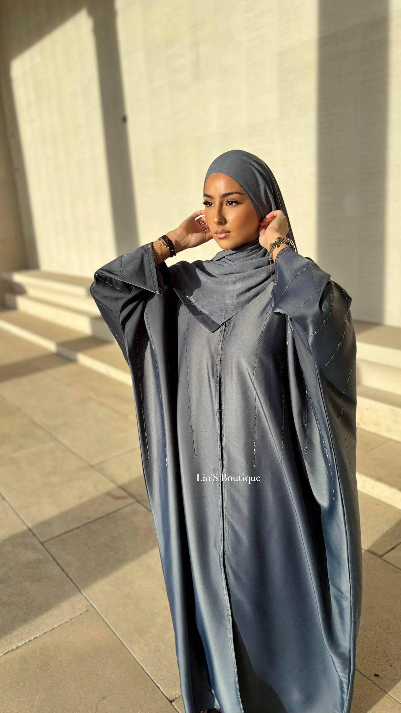 Abaya de Dubai EMIRATIE - Grey