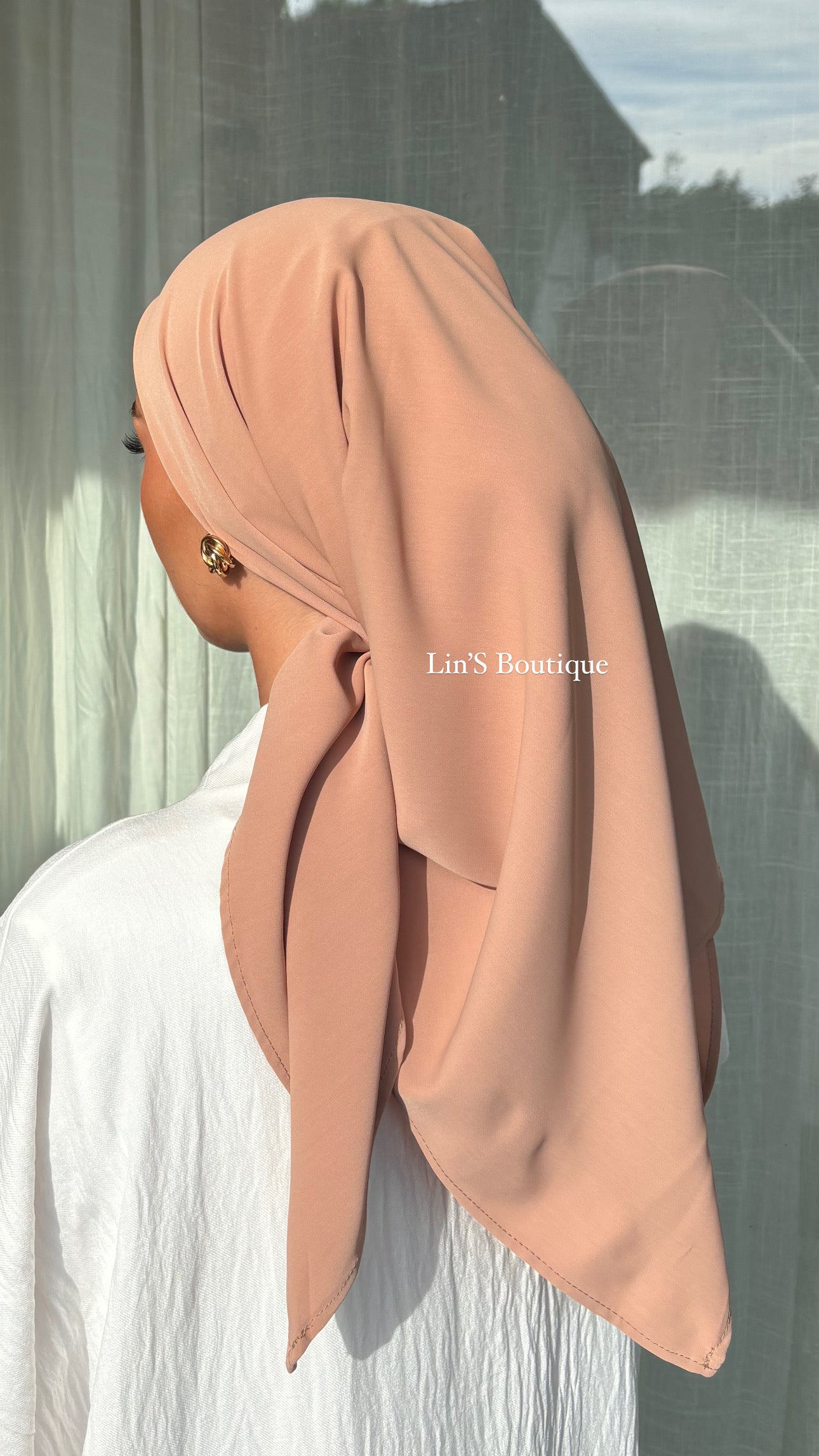 Lin'S B silk scarf - cappuccino