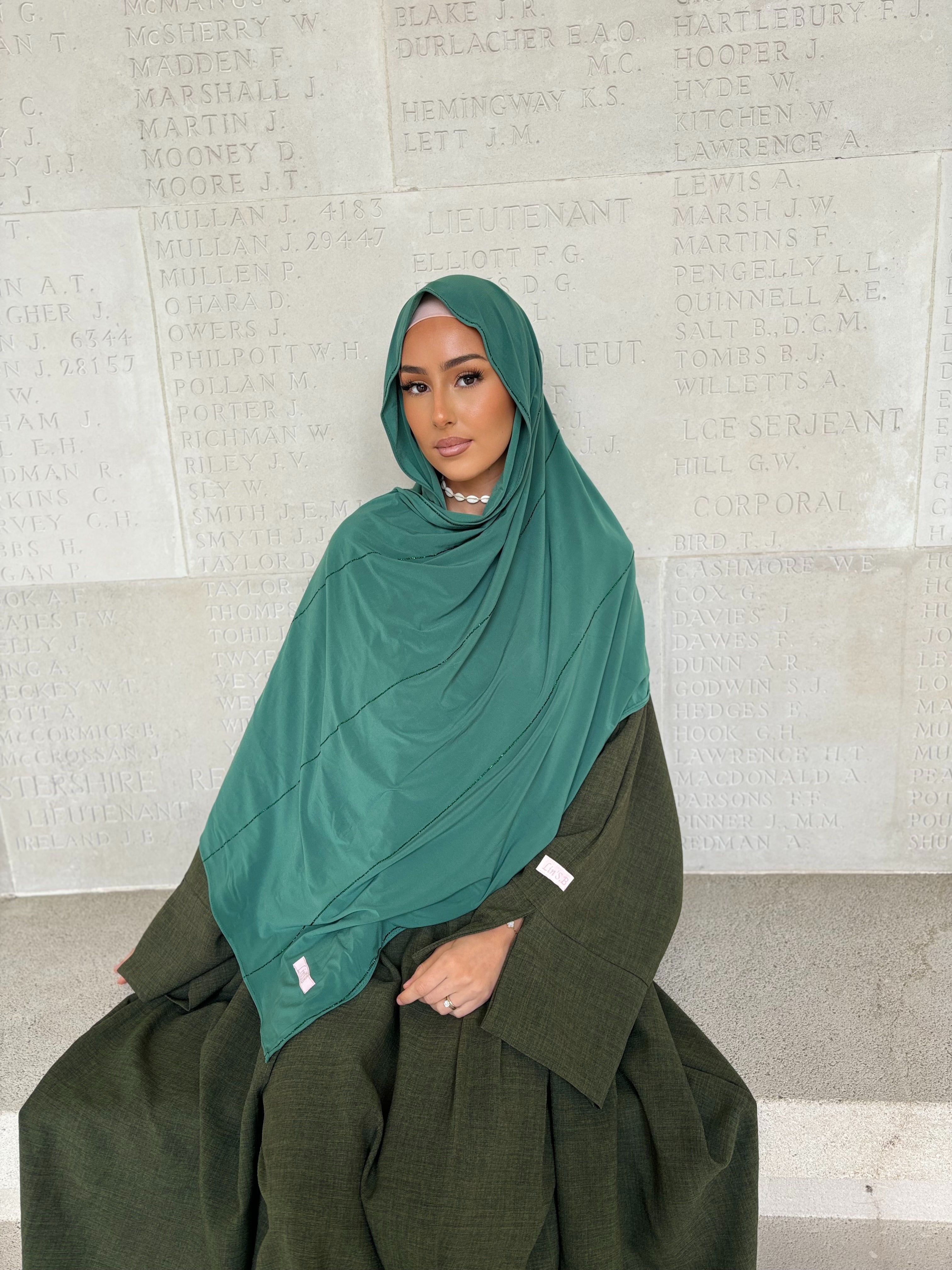 LIN'S B Luxury Premium Jersey with rhinestones - Green