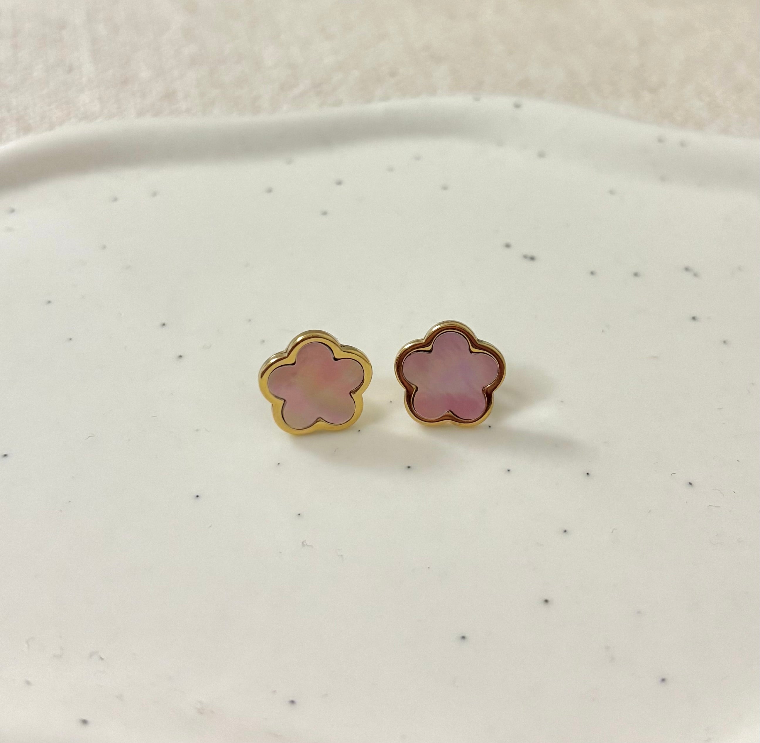 Boucle d’oreille or - FLORA PINK MILK