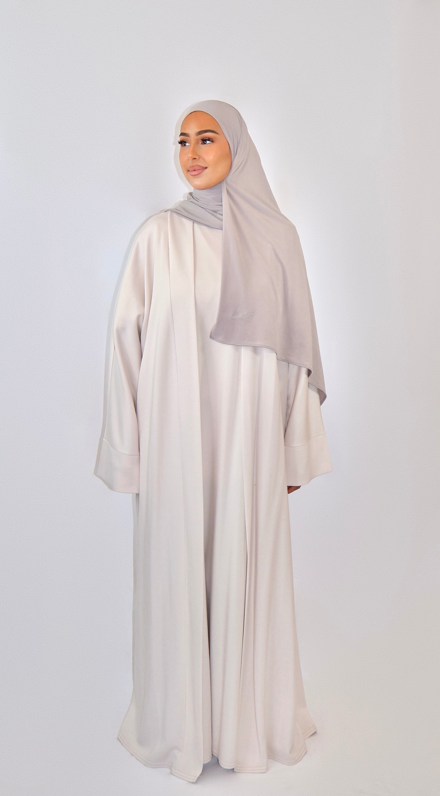 Set abaya kimono jersey - nude rosé
