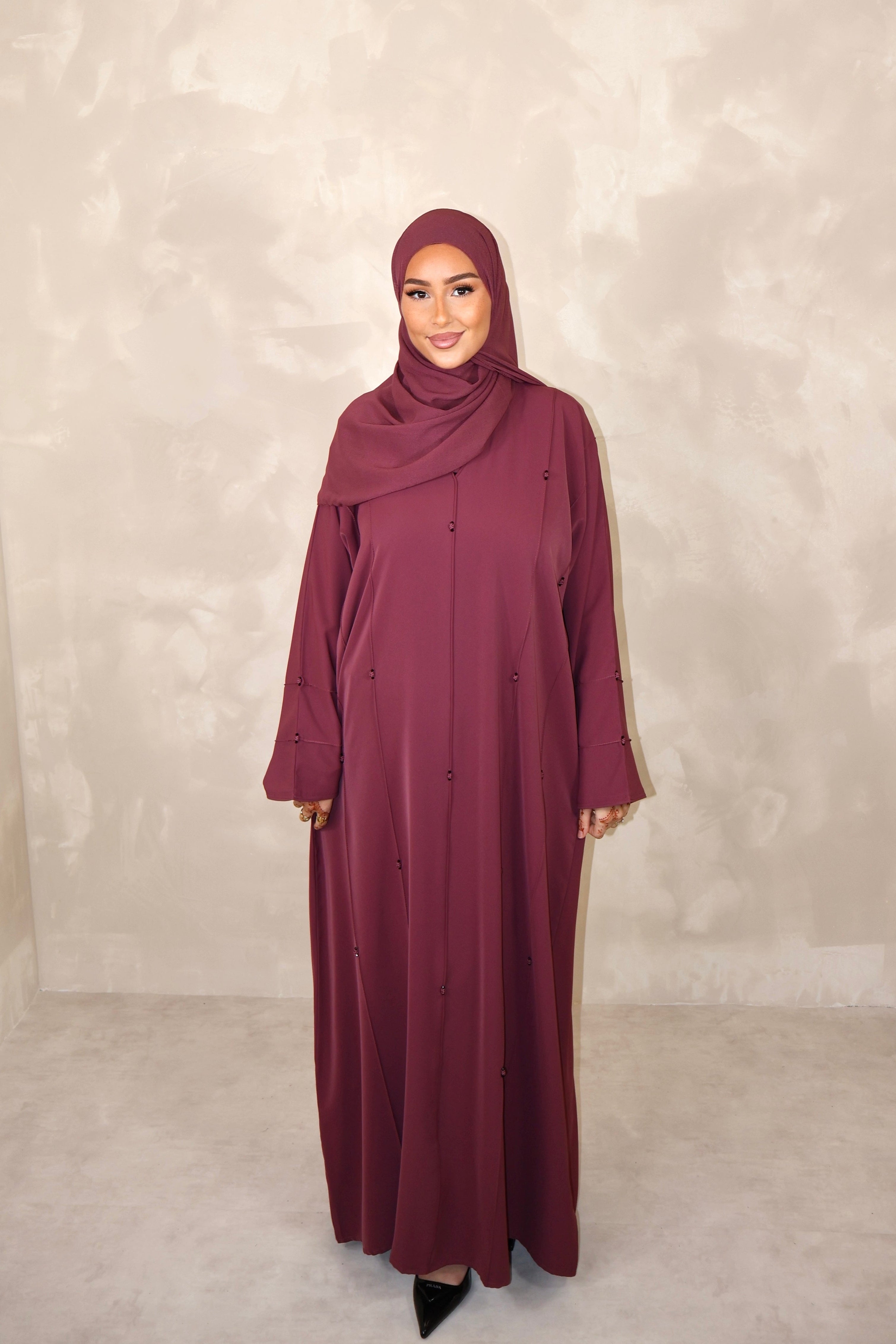 Abaya de Dubai (n110) - SAFIRA STRAWBERRY
