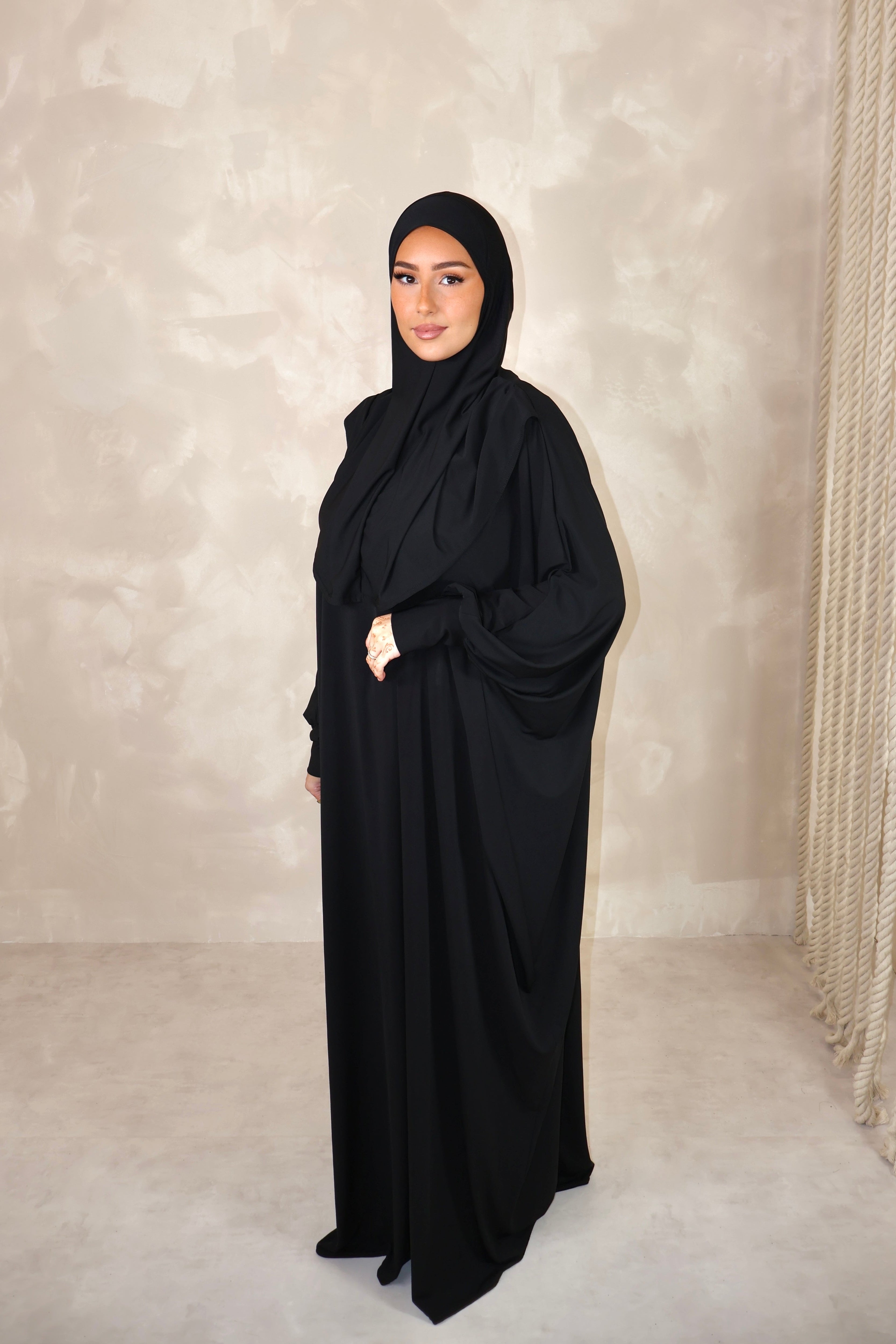 Robe de prière voile intégré - BLACK