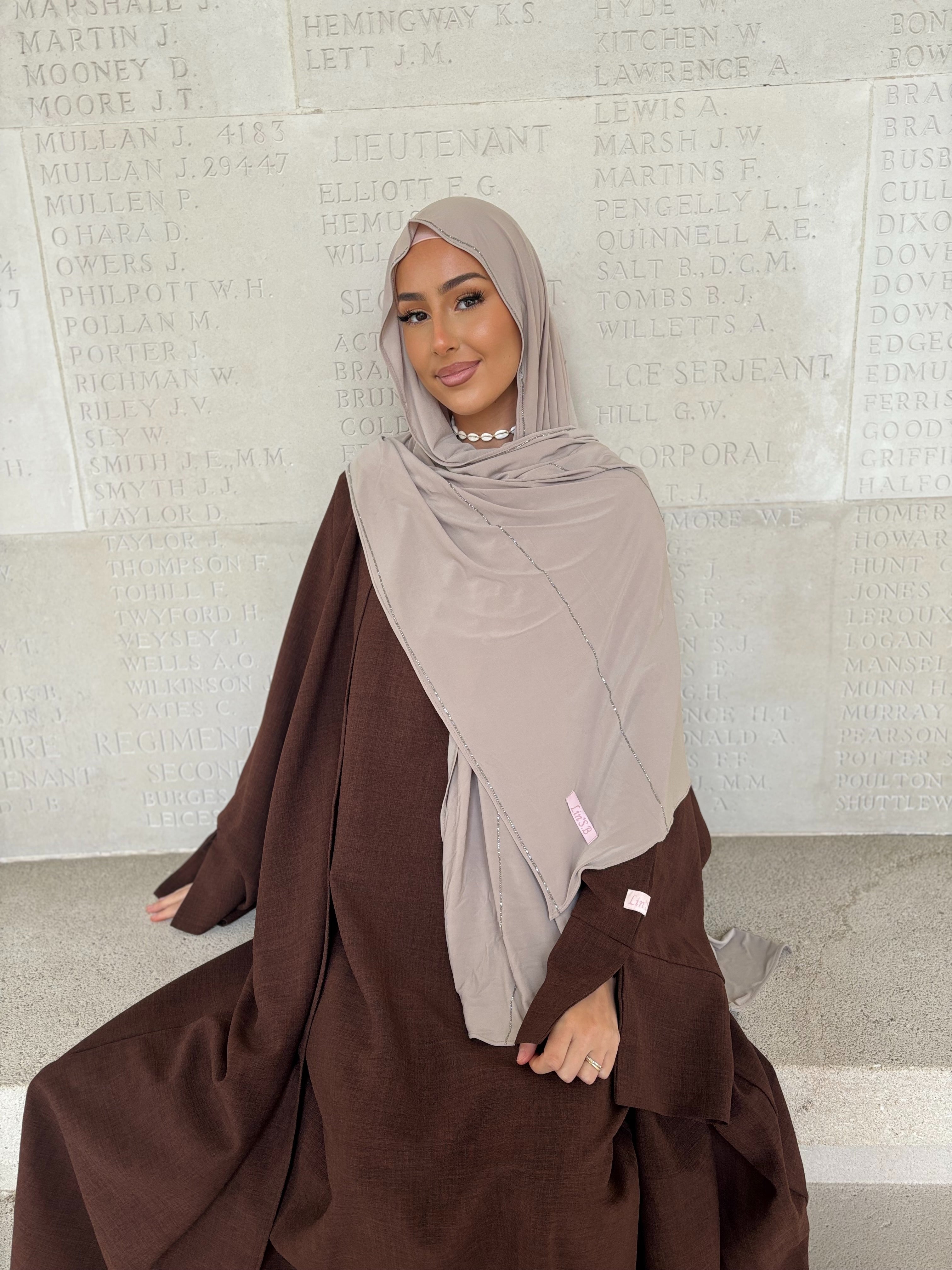 Jersey Premium de Luxe à strass LIN’S B - Greige