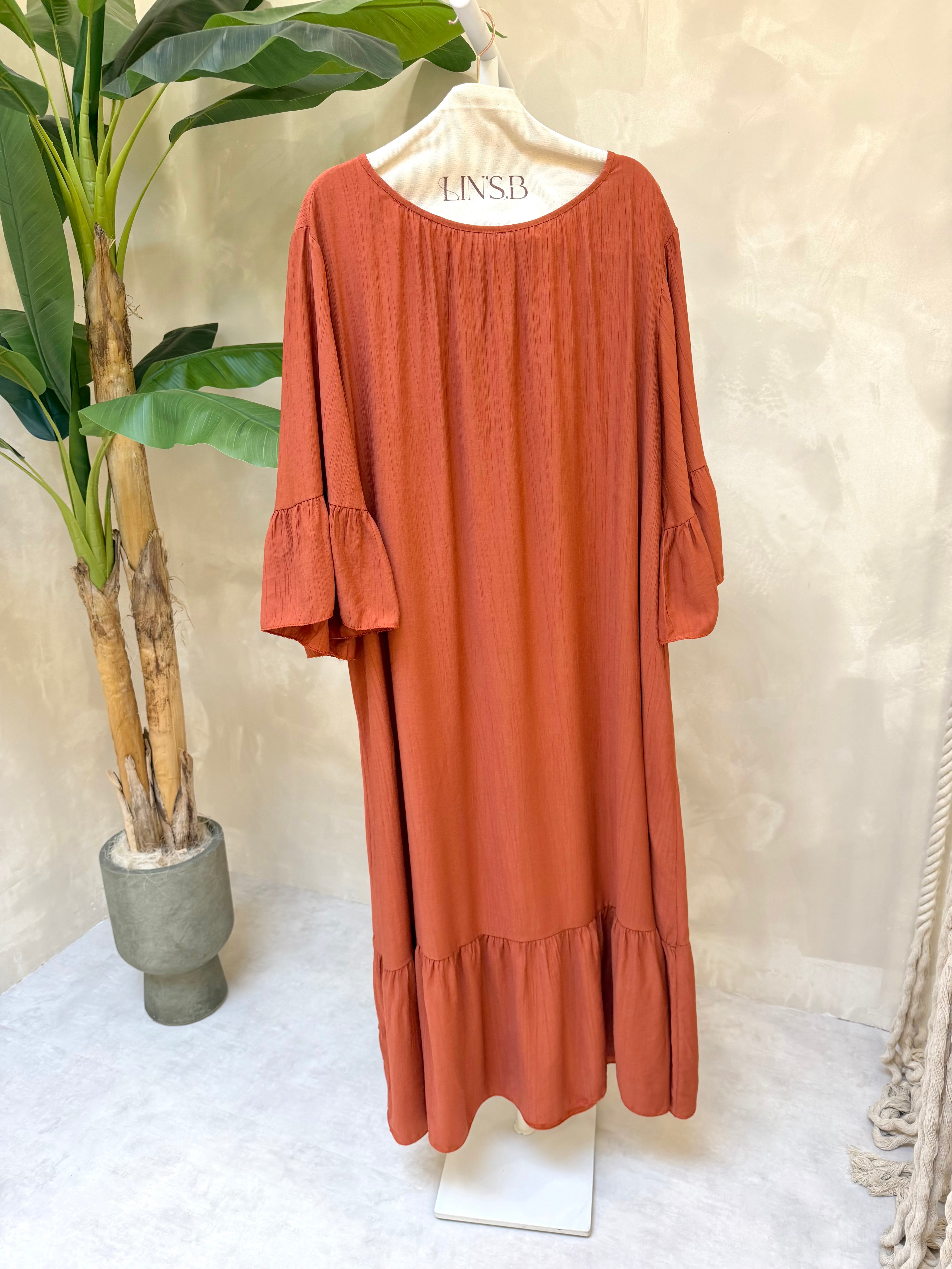 ROBE BOHÈME - BRIQUE