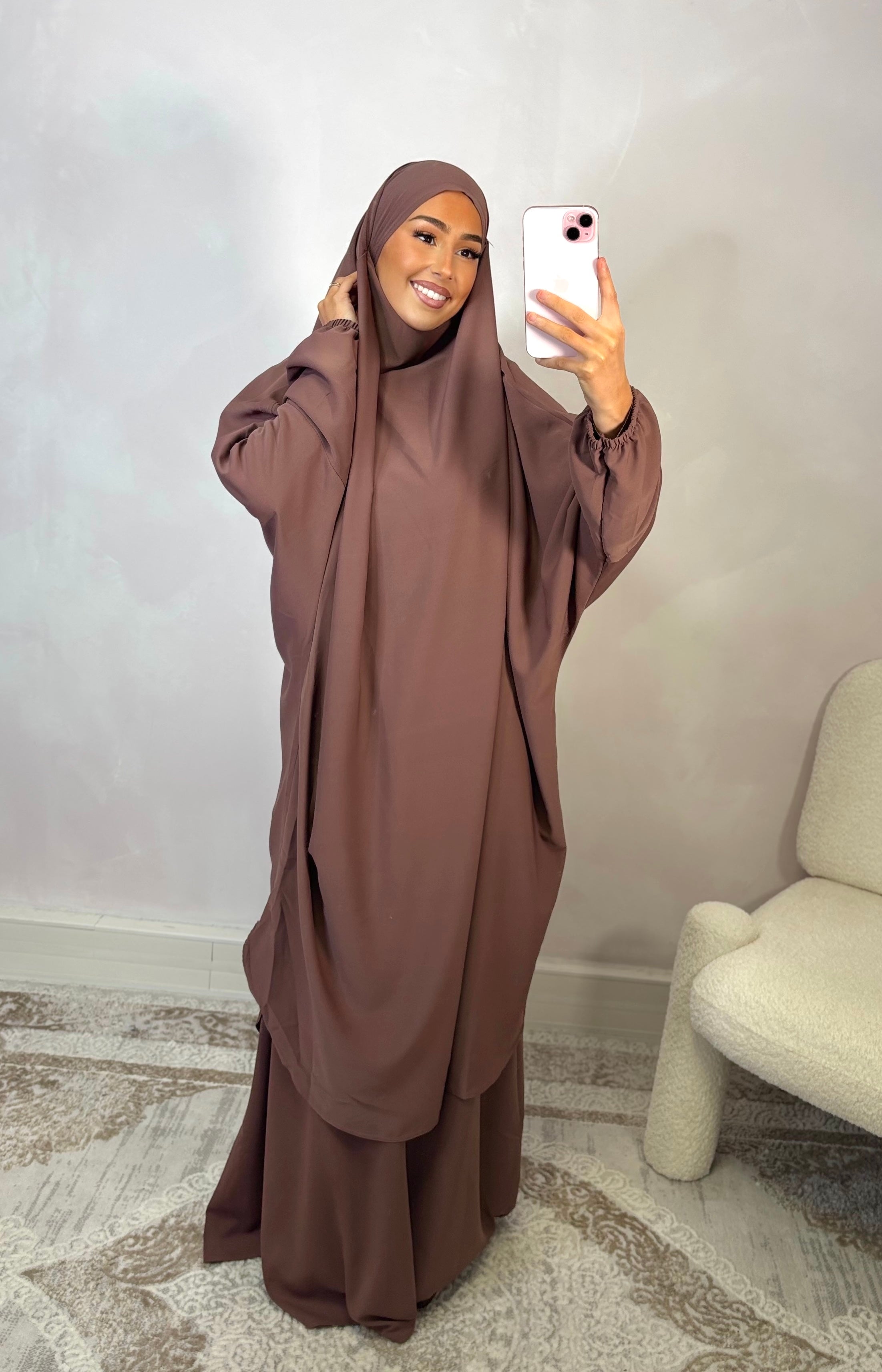 Jilbeb 2 Pièces soie de medine - magenta