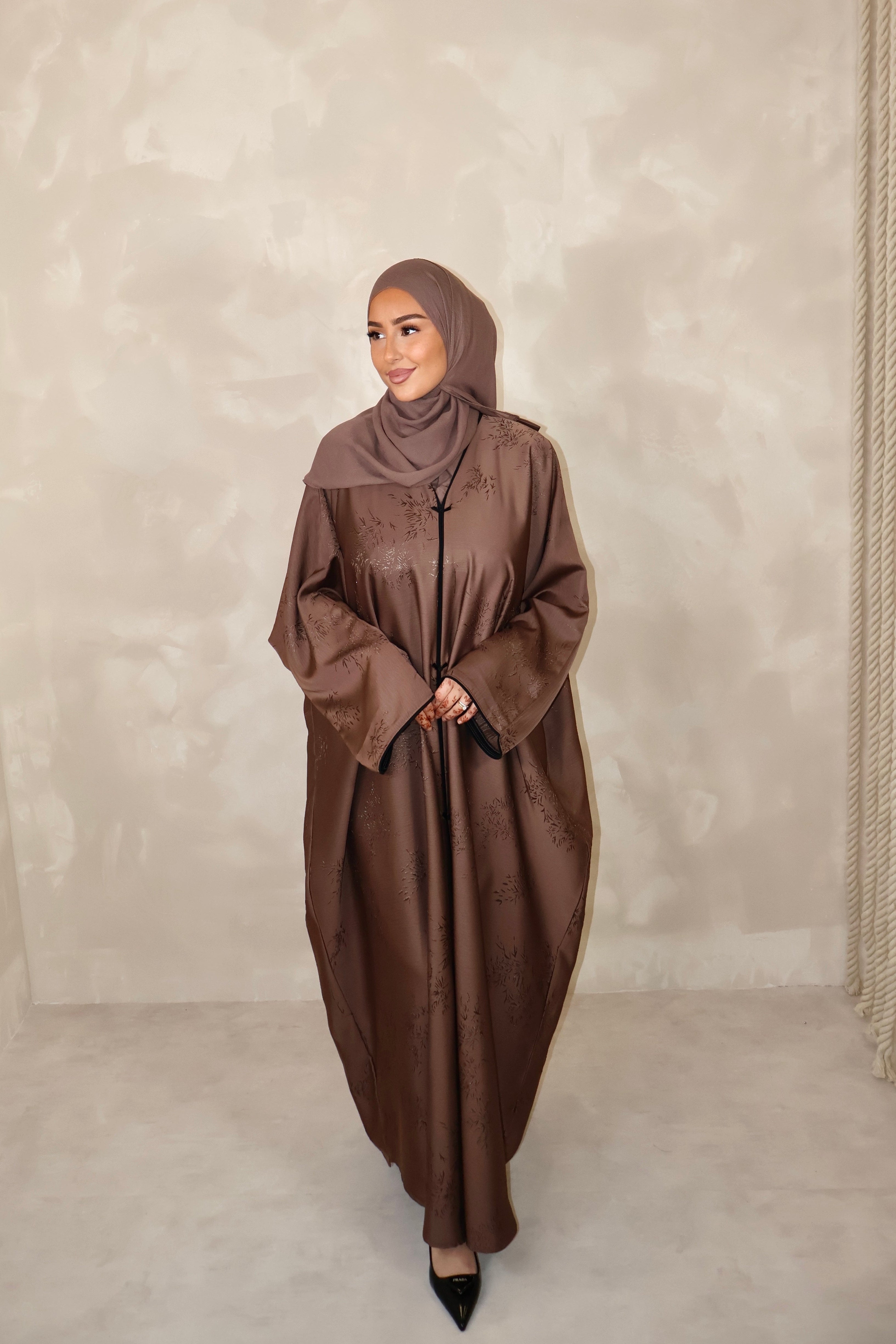 Abaya de Dubai (n81) - JAPONIA CHOCOLATE BROWN