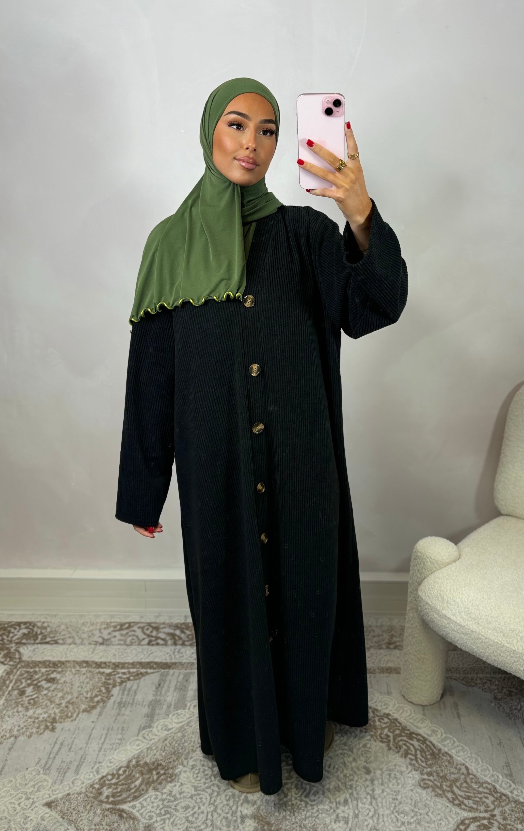 Cordkleid - schwarz