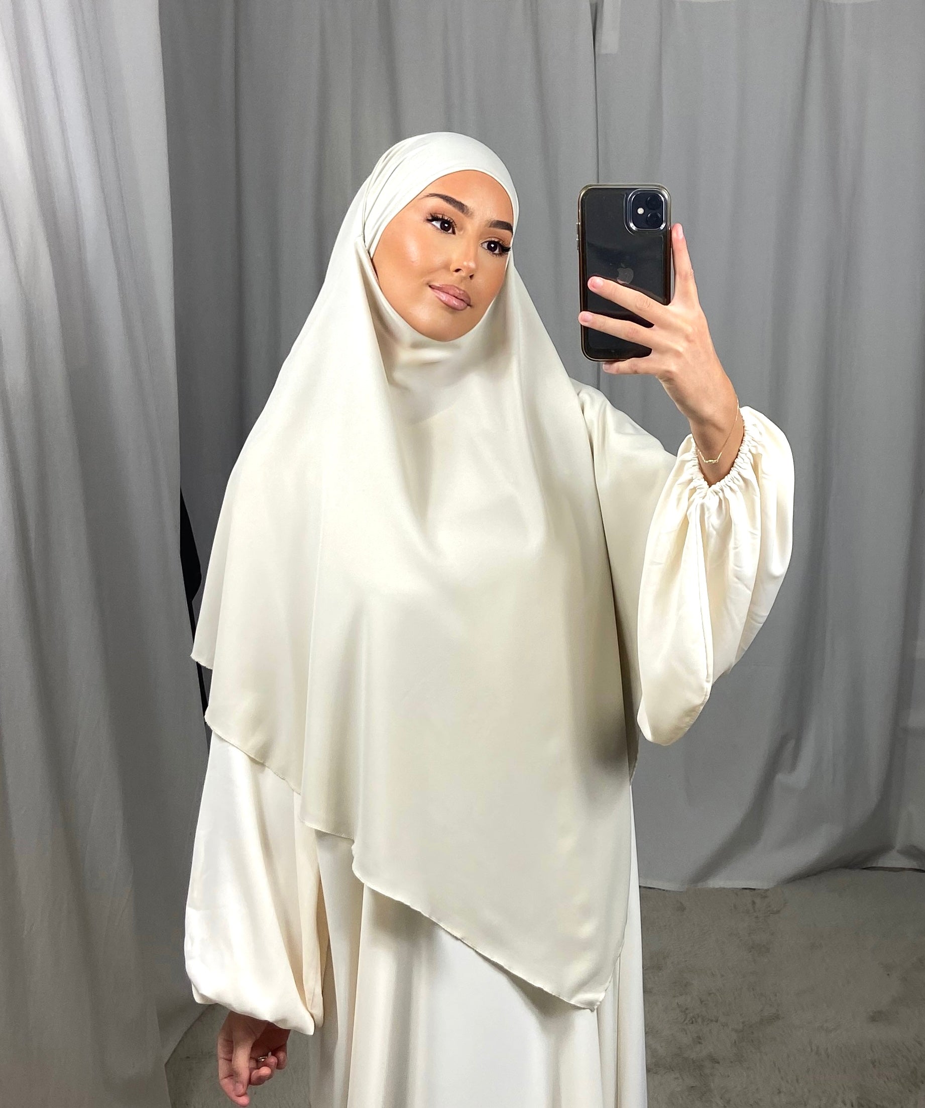 Khimar en soie de medine - CREME