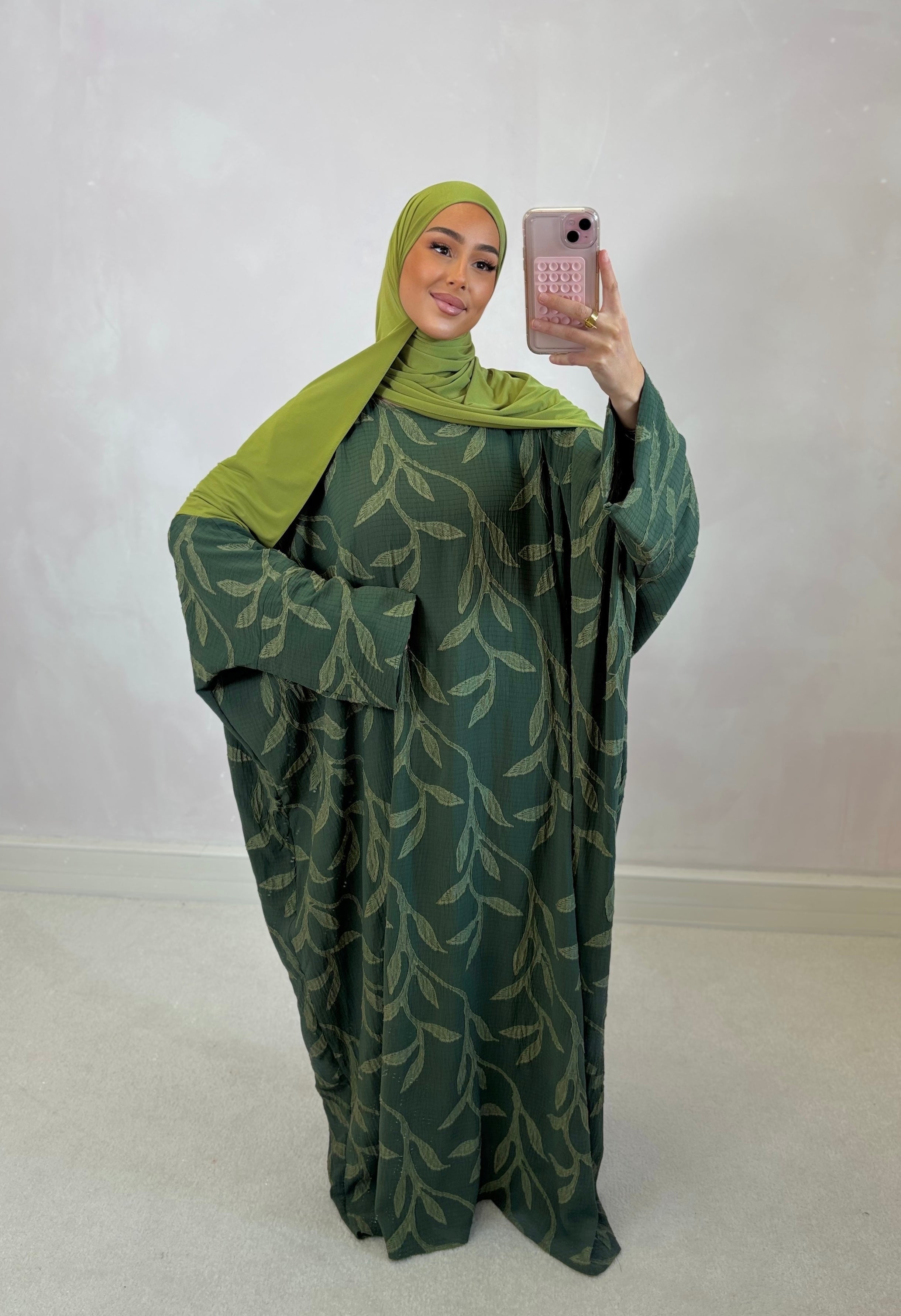 Abaya FLOR - dark khaki