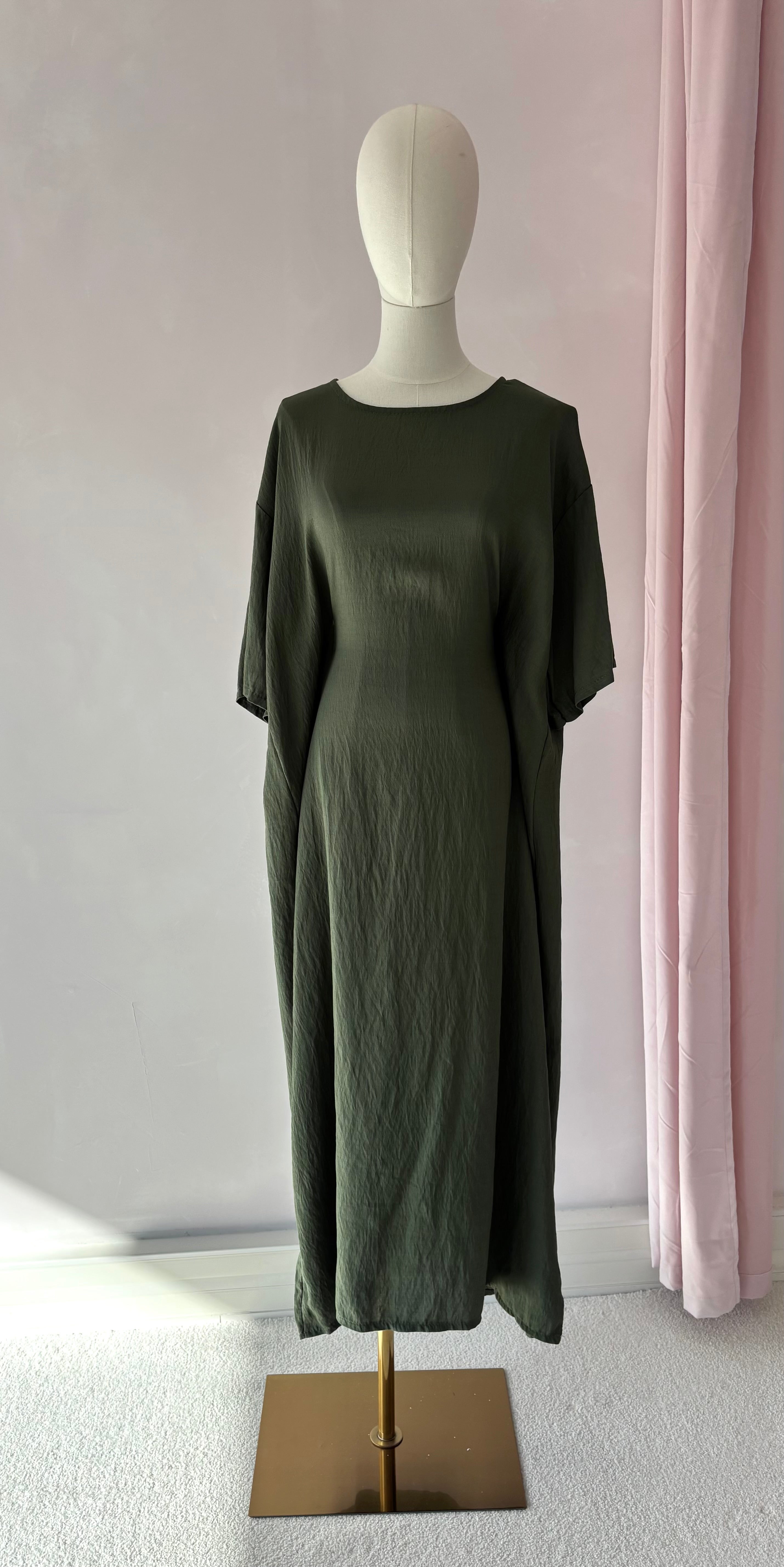 Linen dress - khaki
