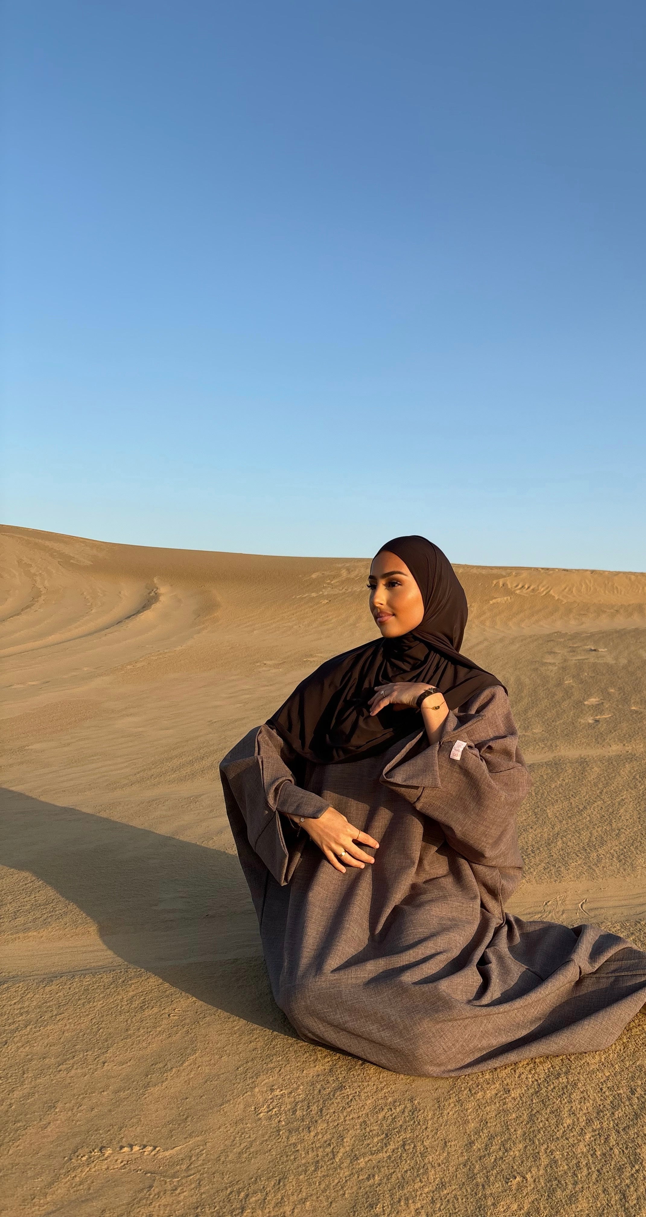 Abaya lin LIN’S B - taupe foncé