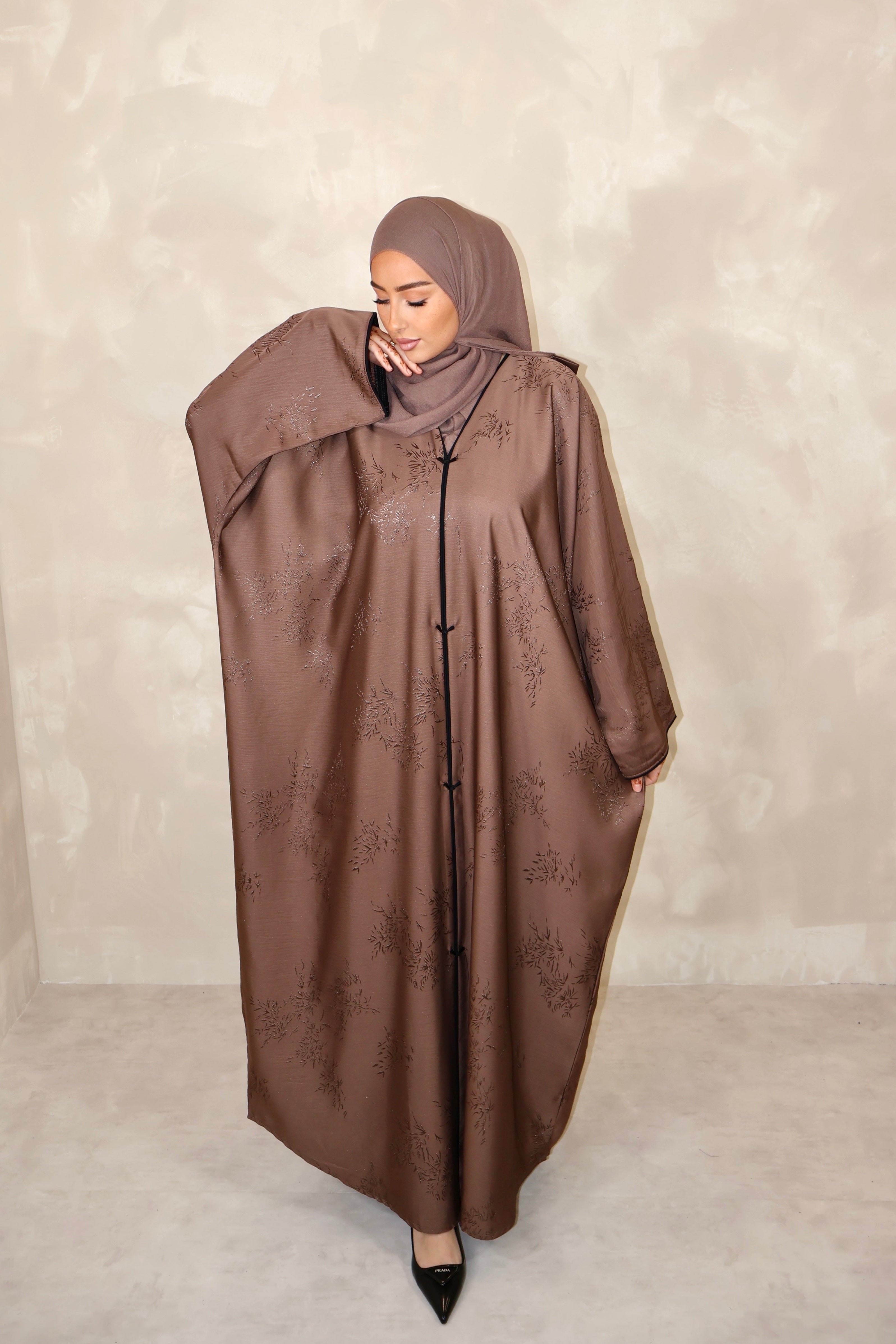 Abaya de Dubai (n81) - JAPONIA CHOCOLATE BROWN